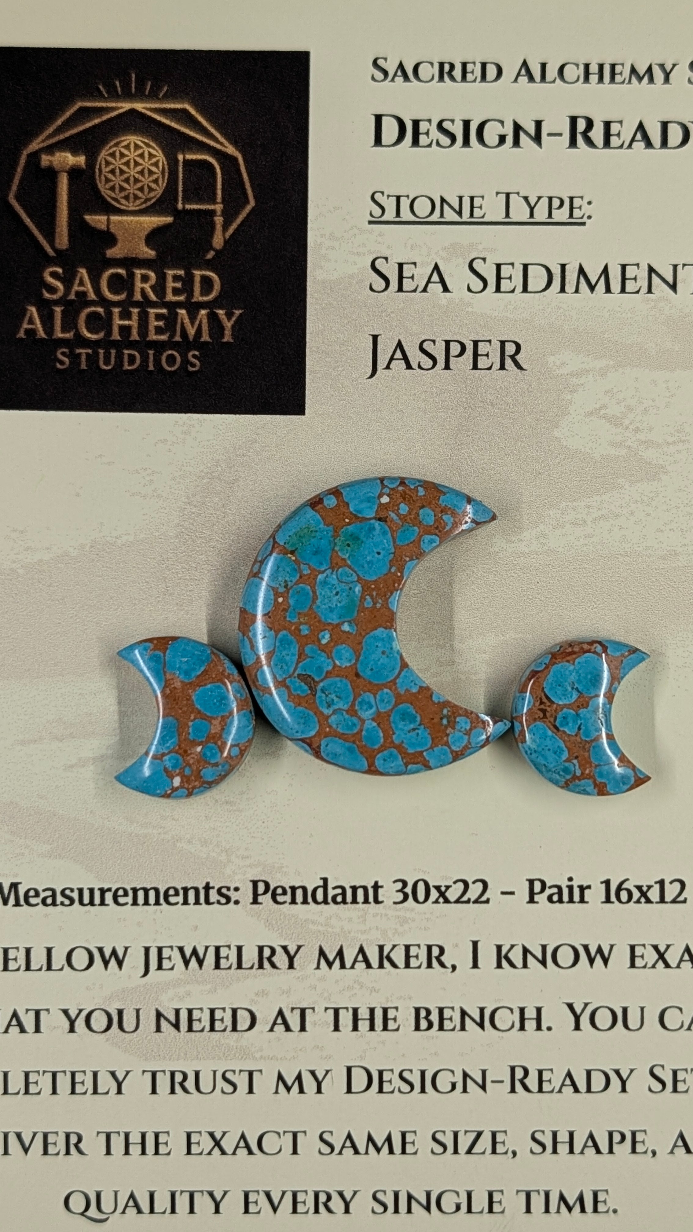 Crescent Moon Shape - Sea Sediment Jasper - Design-Ready™