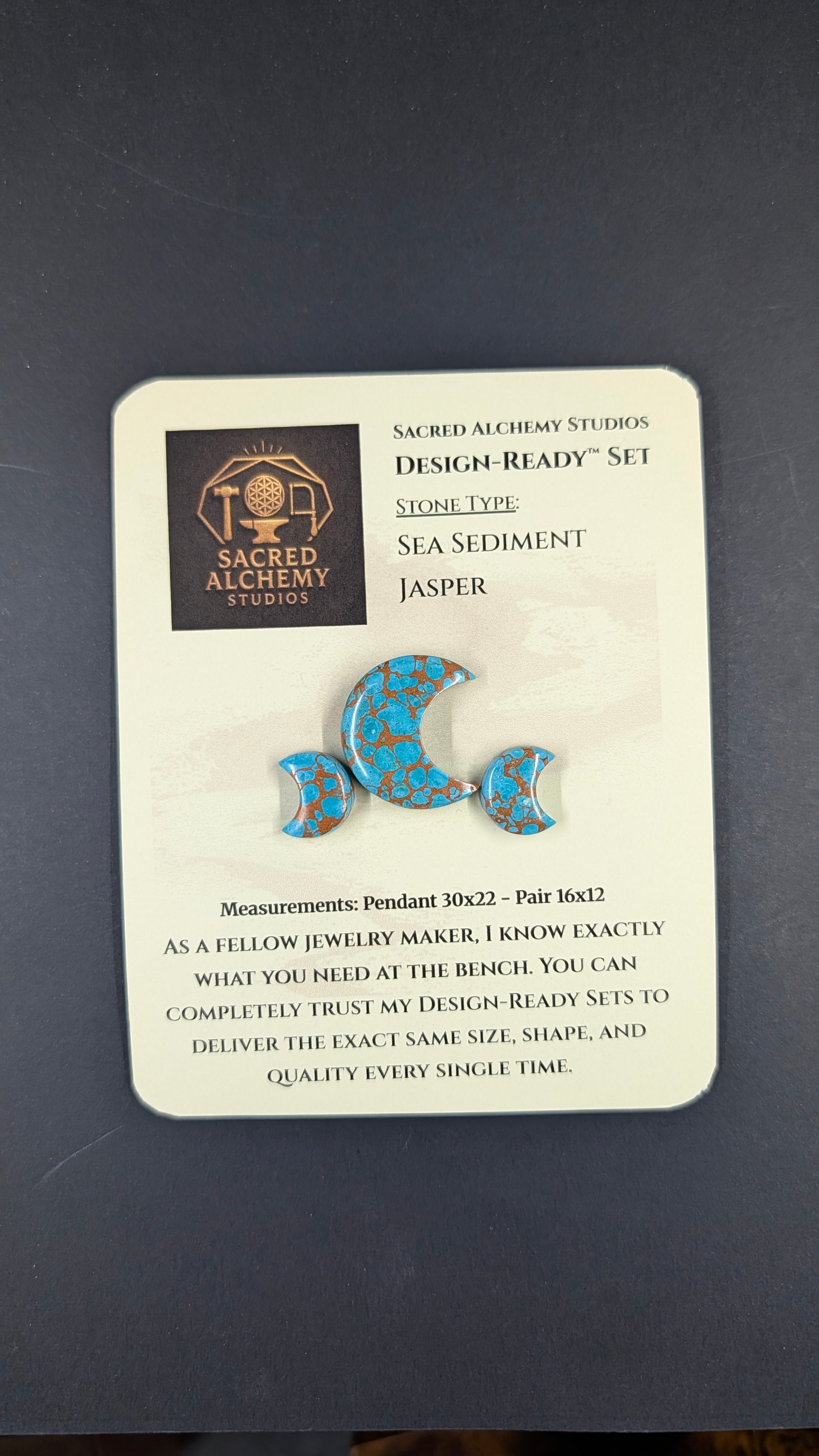 Crescent Moon Shape - Sea Sediment Jasper - Design-Ready™