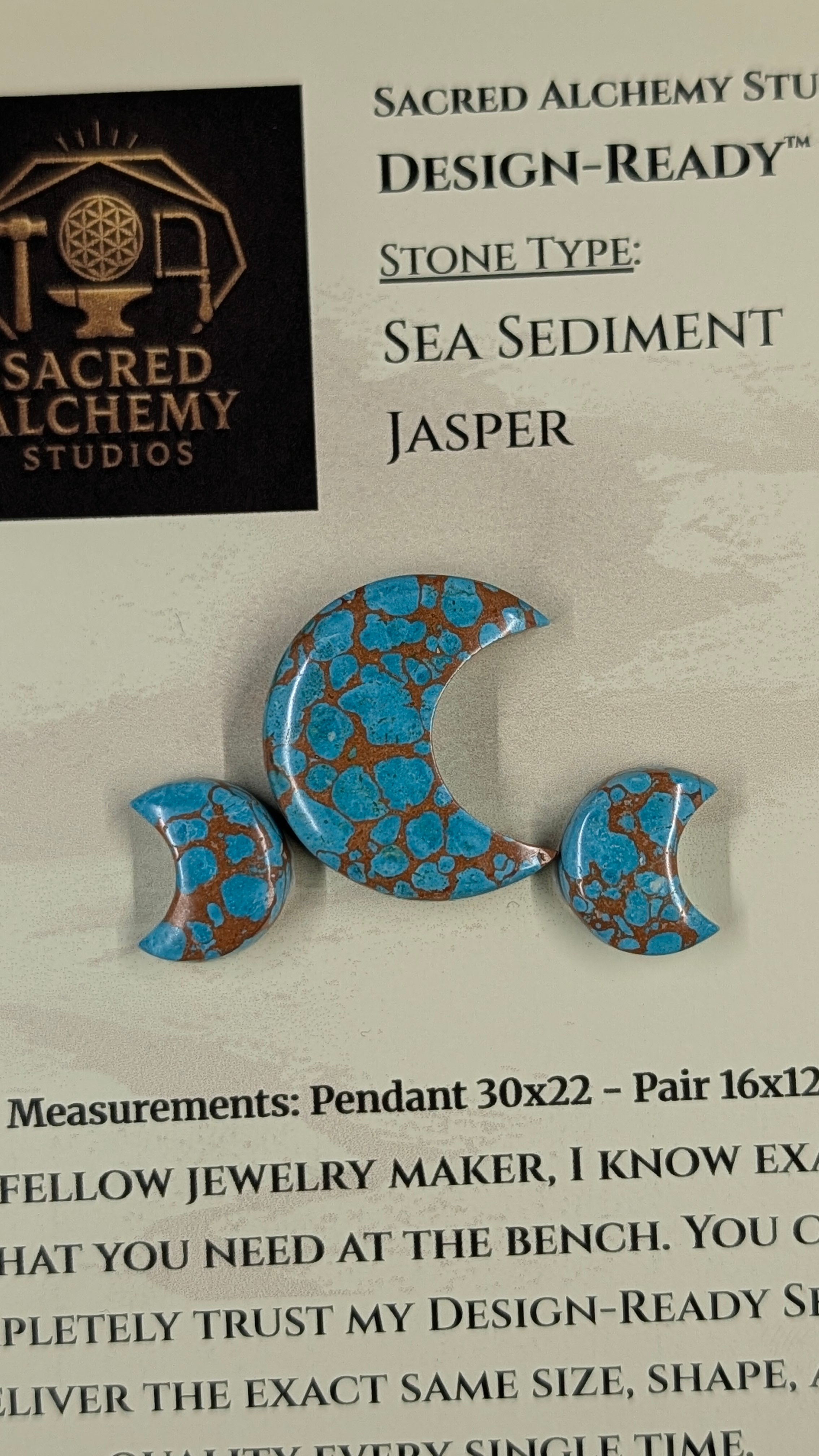 Crescent Moon Shape - Sea Sediment Jasper - Design-Ready™