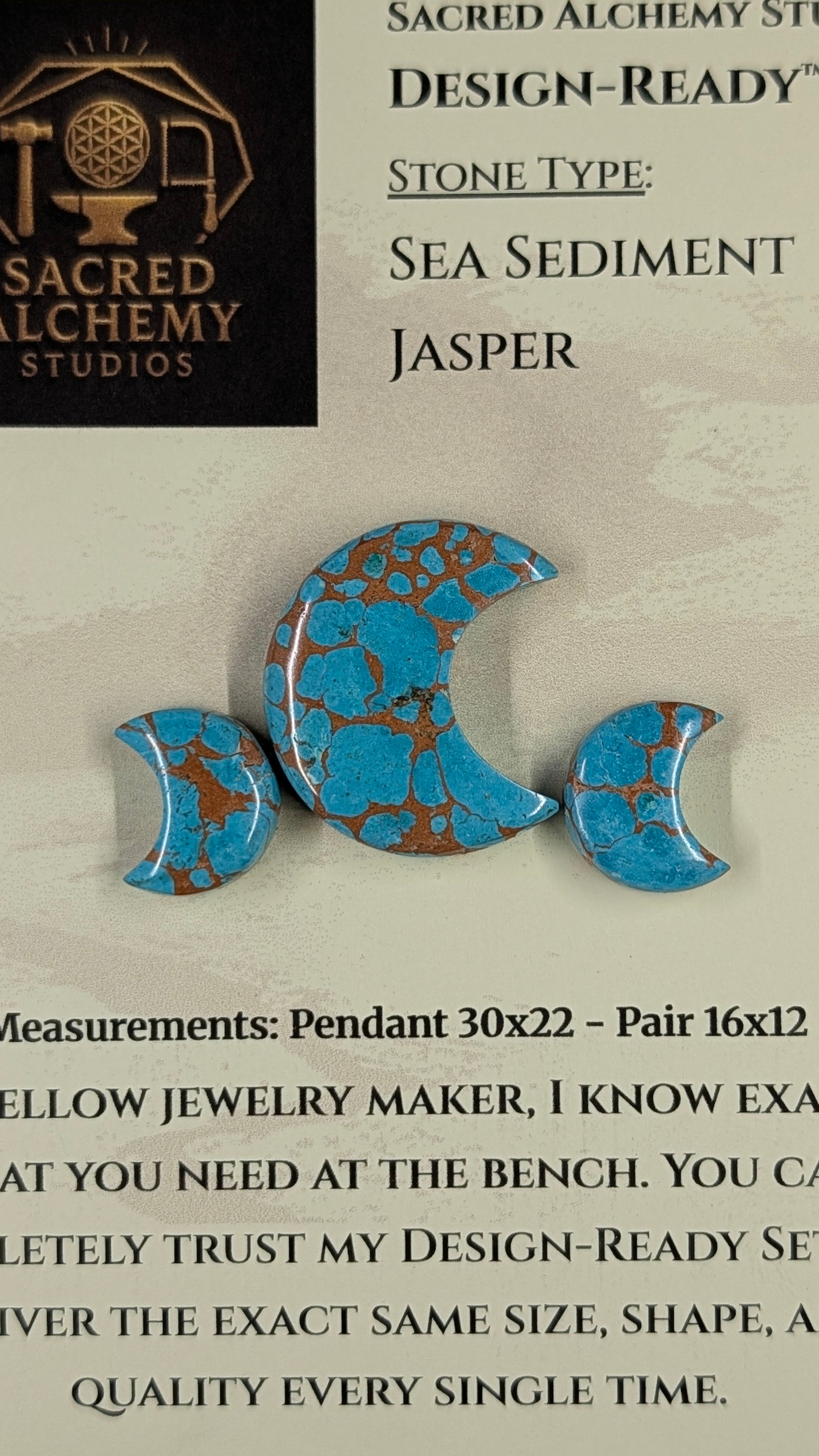 Crescent Moon Shape - Sea Sediment Jasper - Design-Ready™