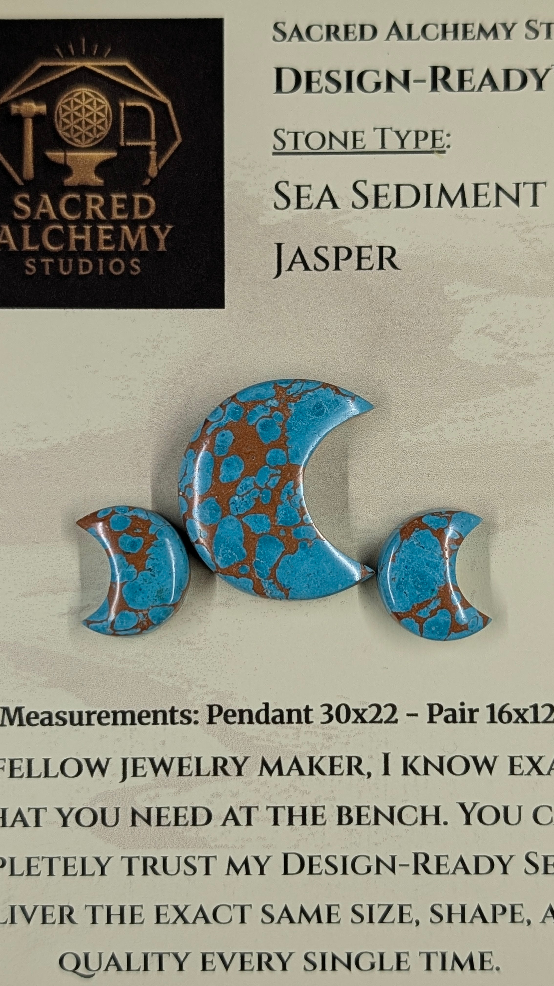 Crescent Moon Shape - Sea Sediment Jasper - Design-Ready™
