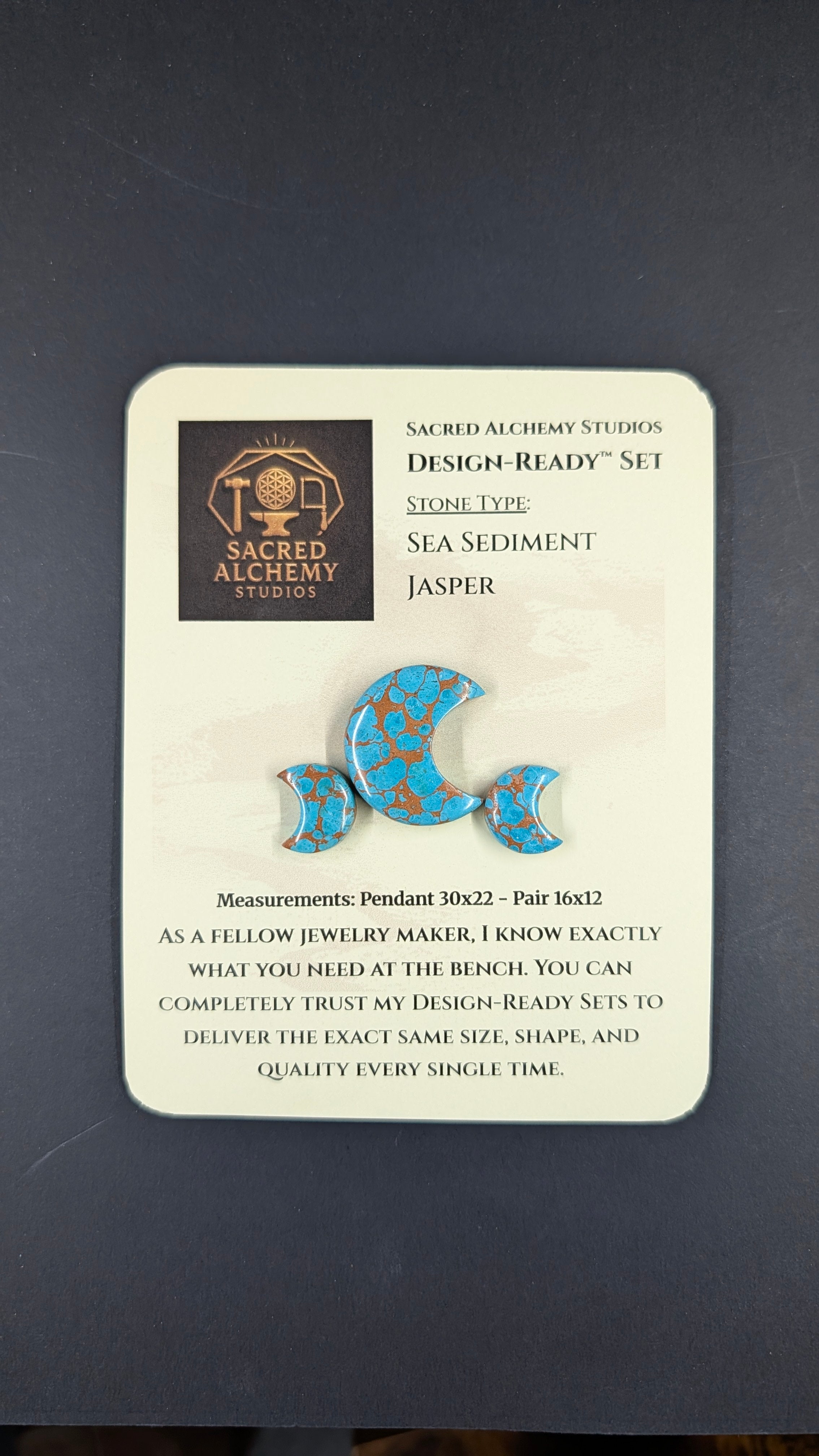 Crescent Moon Shape - Sea Sediment Jasper - Design-Ready™