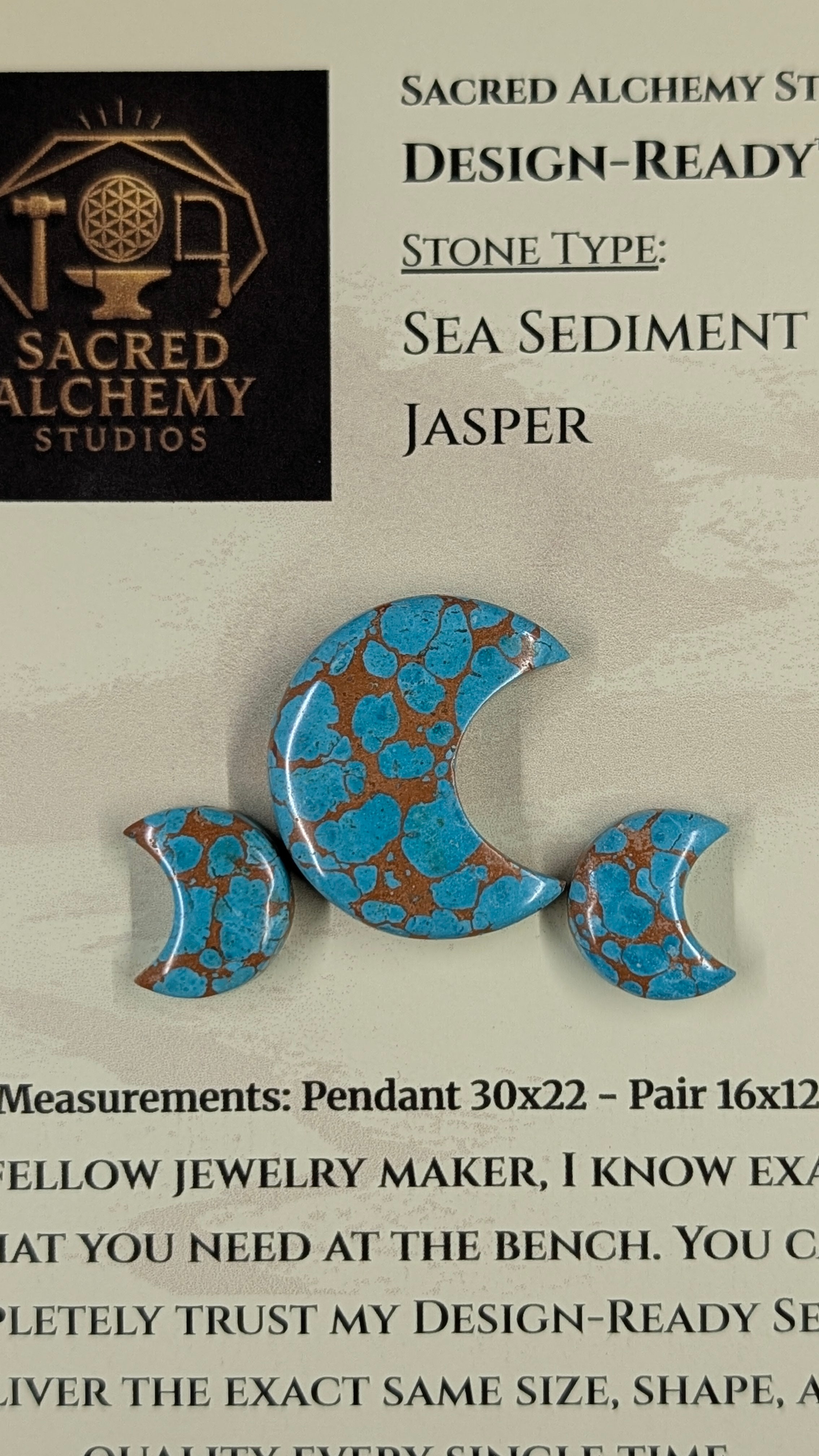 Crescent Moon Shape - Sea Sediment Jasper - Design-Ready™