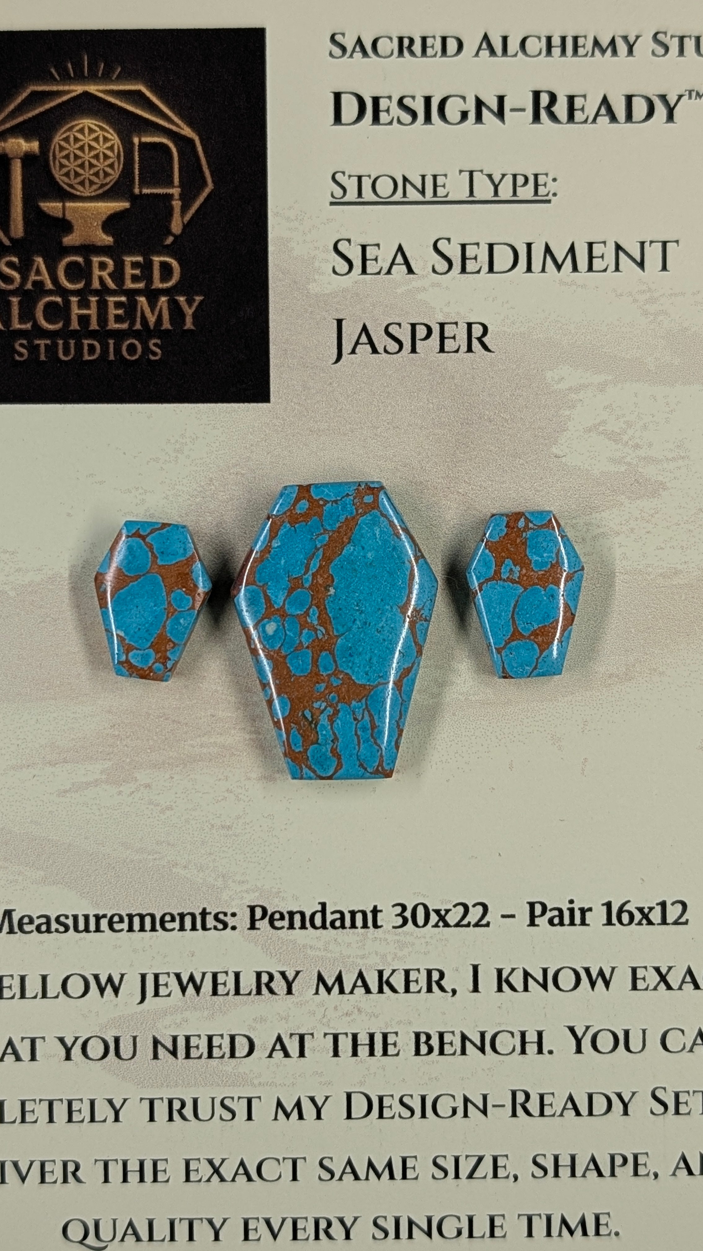 Coffin Shape - Sea Sediment Jasper - Design-Ready™ Set