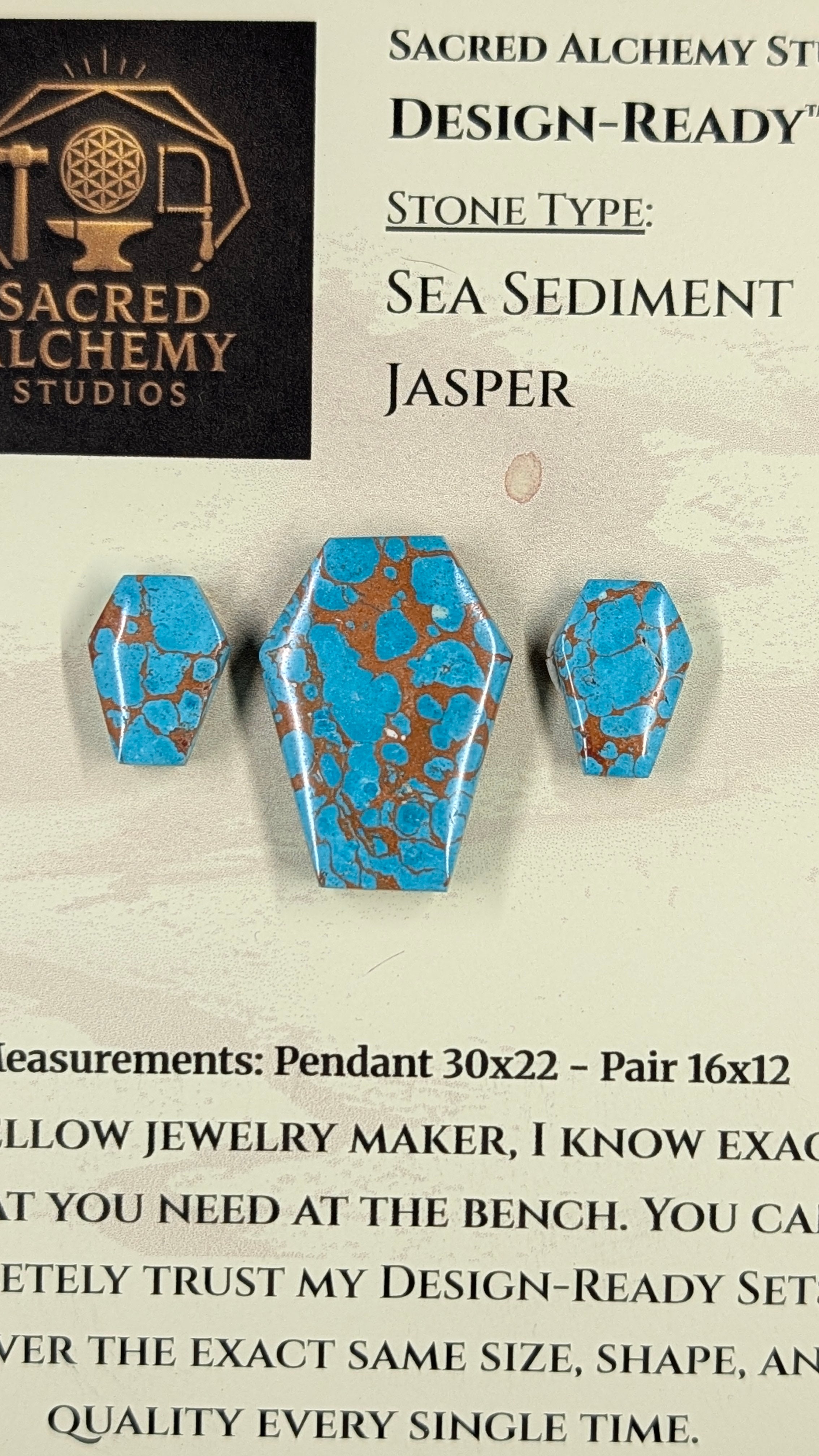 Coffin Shape - Sea Sediment Jasper - Design-Ready™ Set