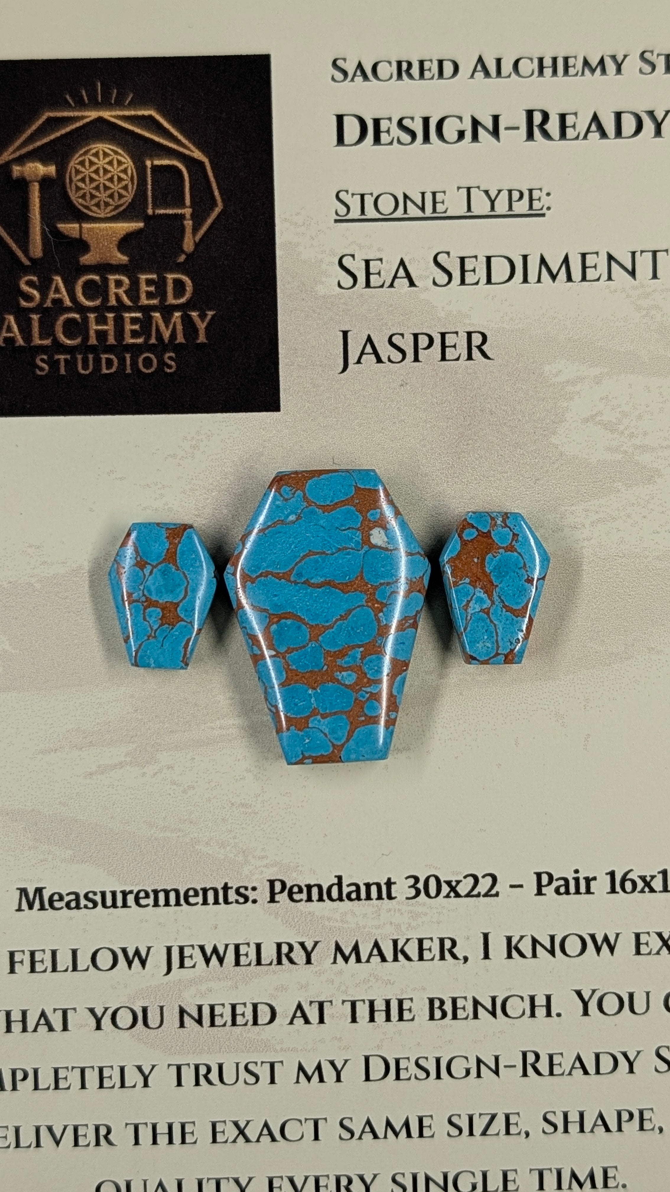Coffin Shape - Sea Sediment Jasper - Design-Ready™ Set