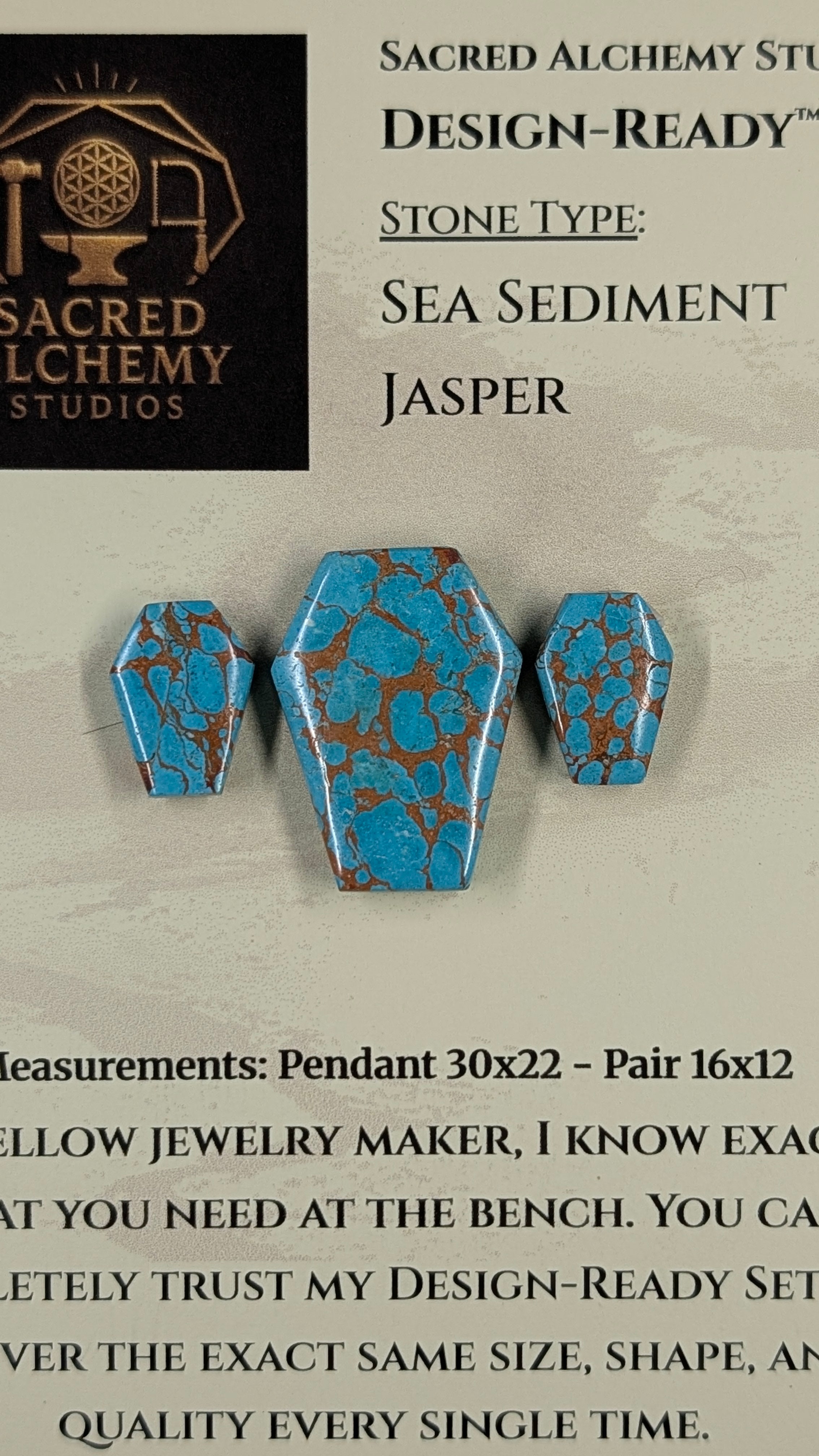 Coffin Shape - Sea Sediment Jasper - Design-Ready™ Set