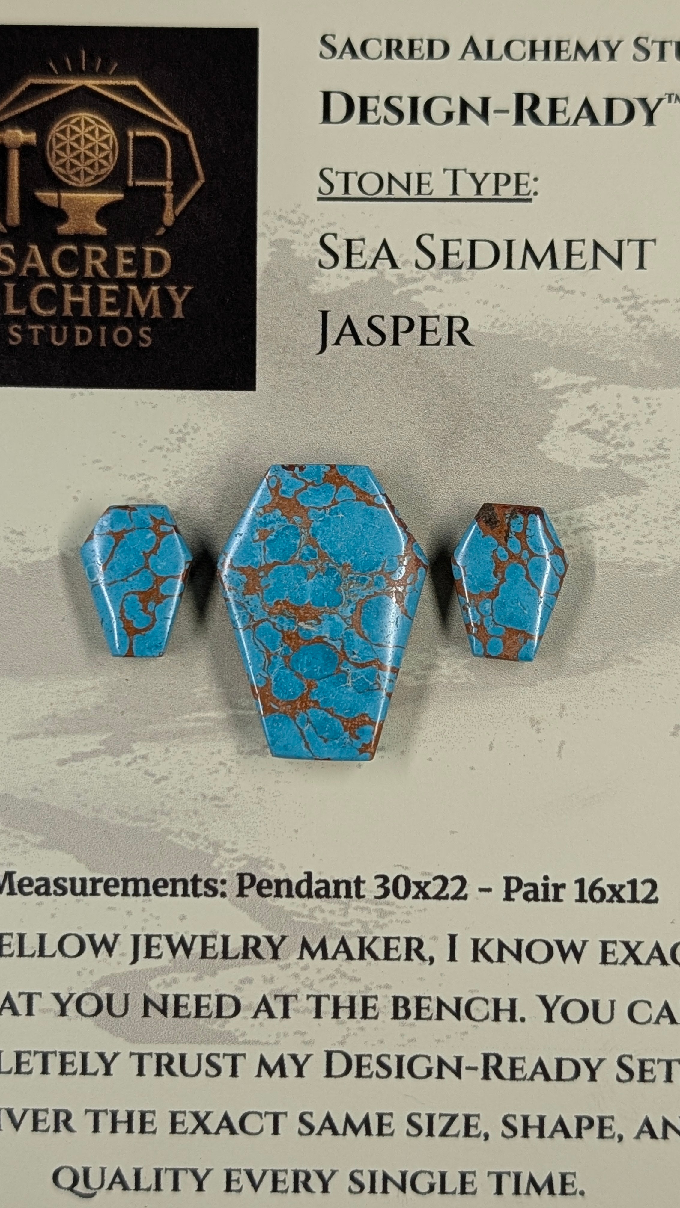 Coffin Shape - Sea Sediment Jasper - Design-Ready™ Set