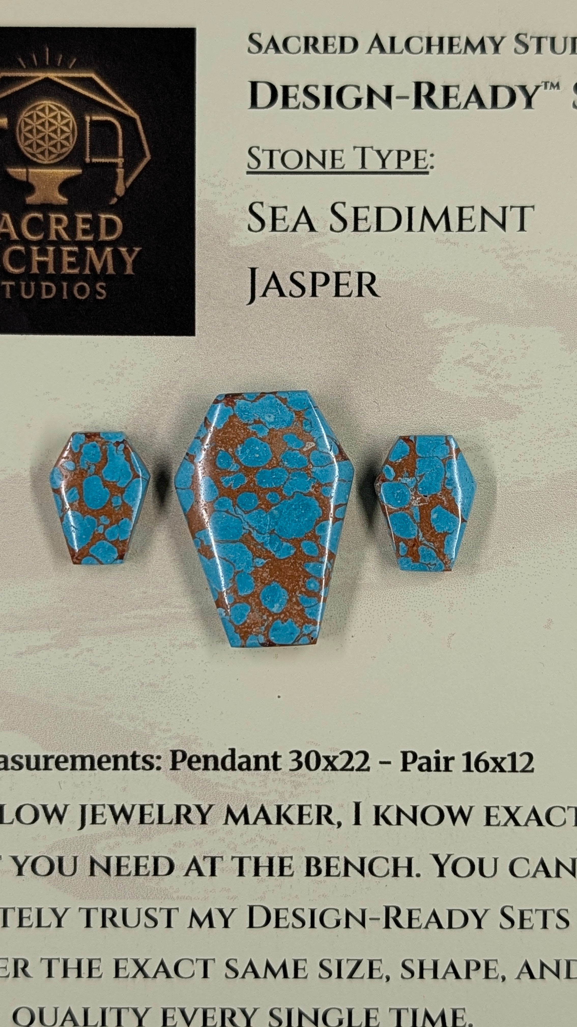 Coffin Shape - Sea Sediment Jasper - Design-Ready™ Set