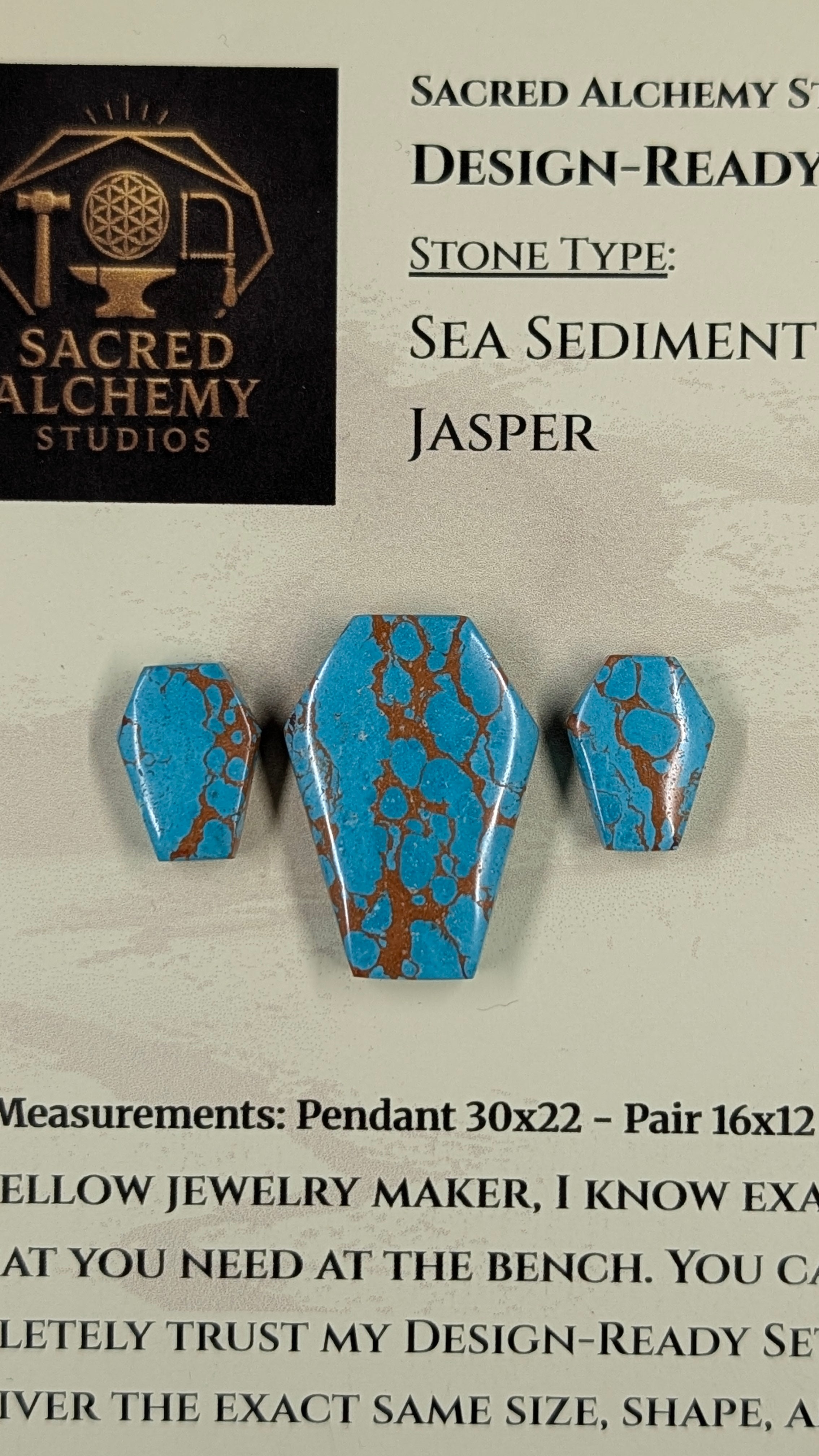 Coffin Shape - Sea Sediment Jasper - Design-Ready™ Set