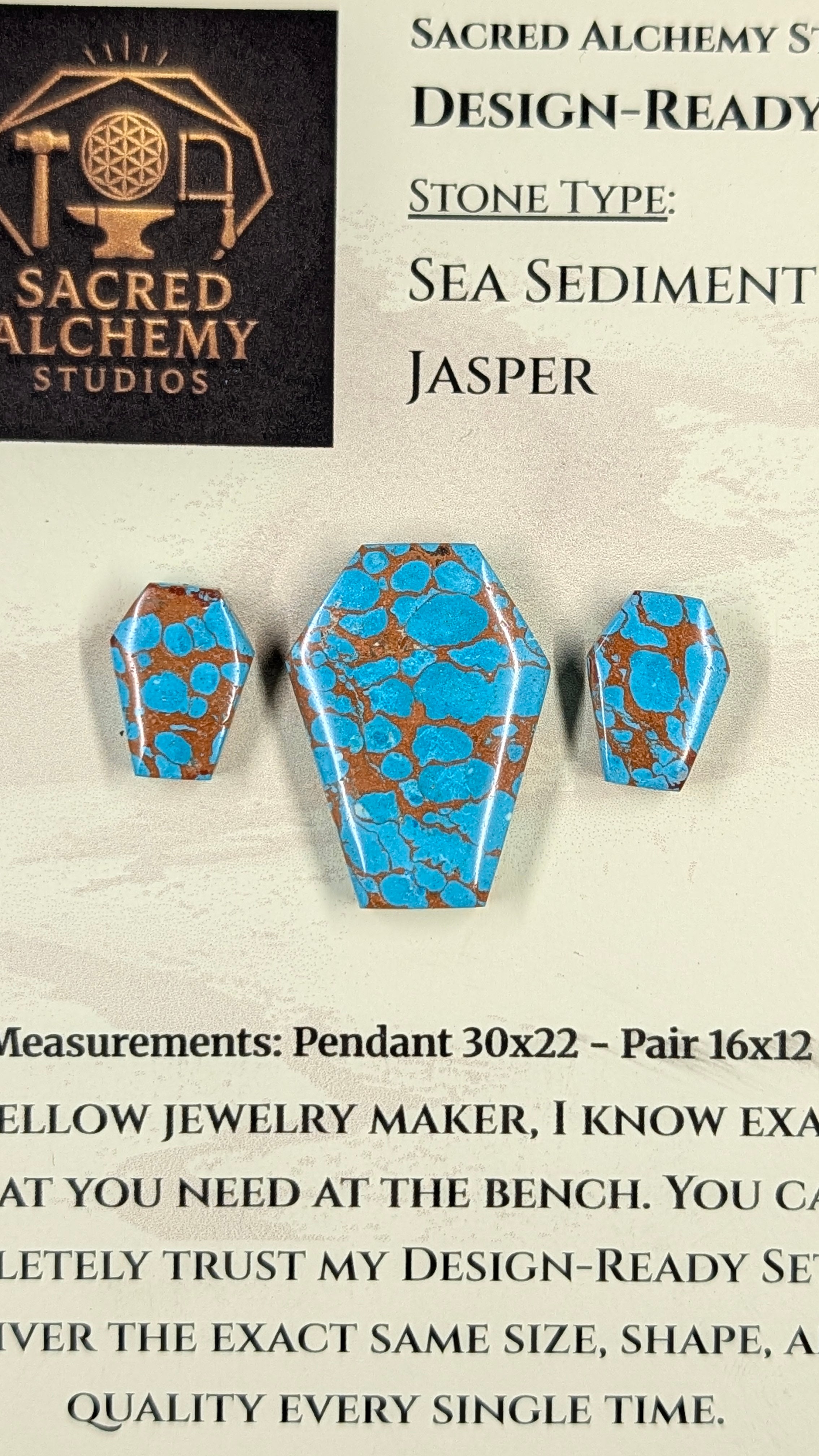 Coffin Shape - Sea Sediment Jasper - Design-Ready™ Set