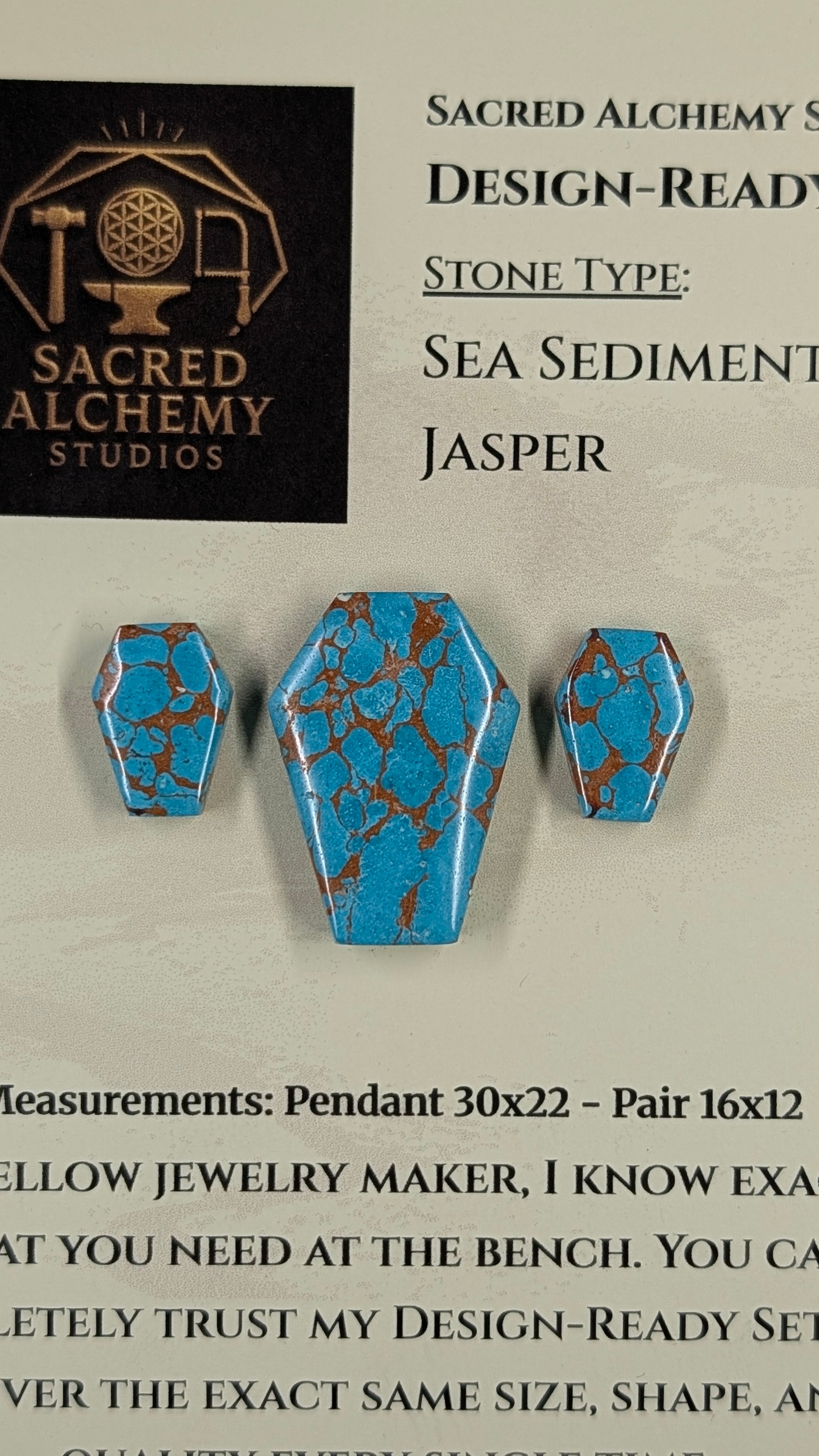 Coffin Shape - Sea Sediment Jasper - Design-Ready™ Set