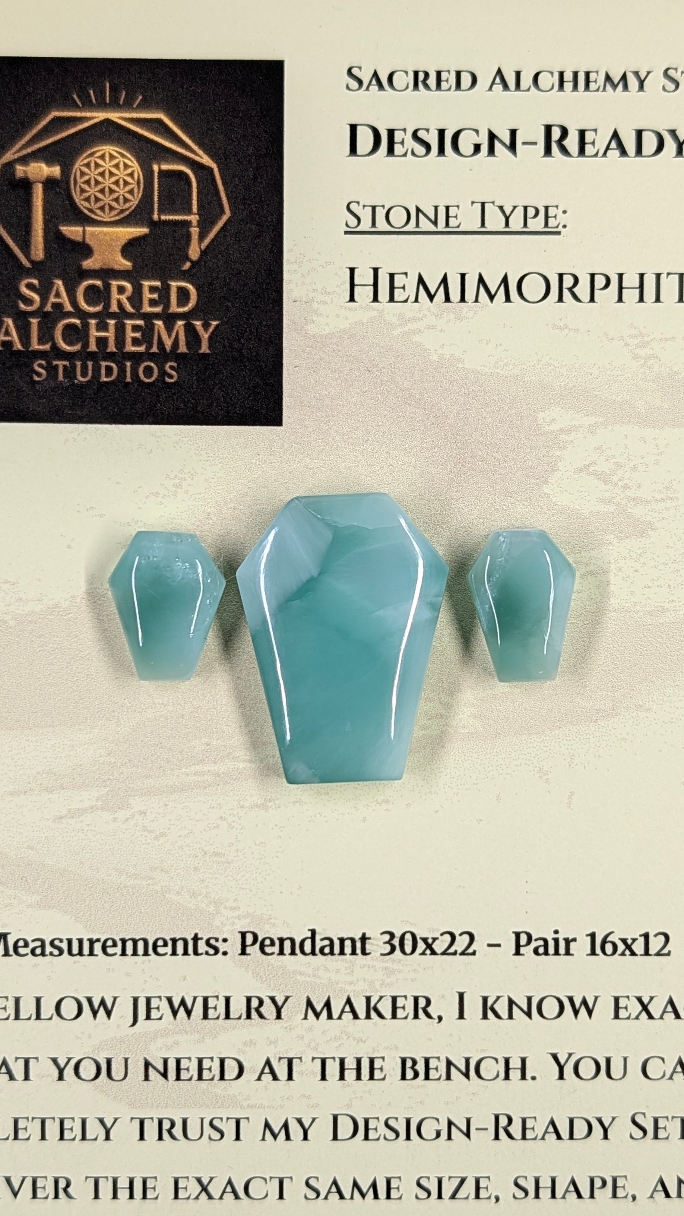 Coffin Shape - Hemimorphite - Design-Ready™ Set
