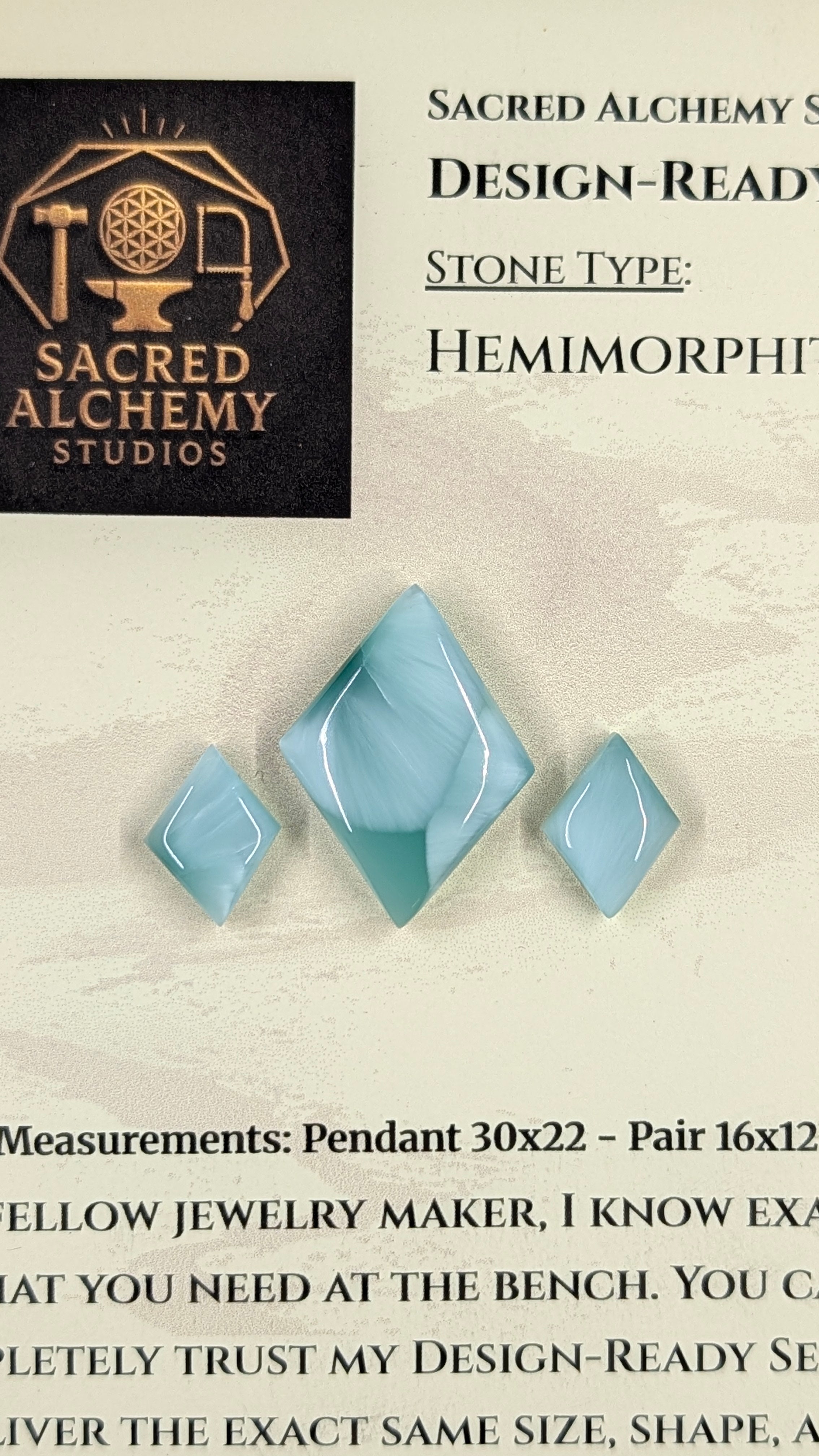 Rhombus Shape - Hemimorphite - Design-Ready™ Set