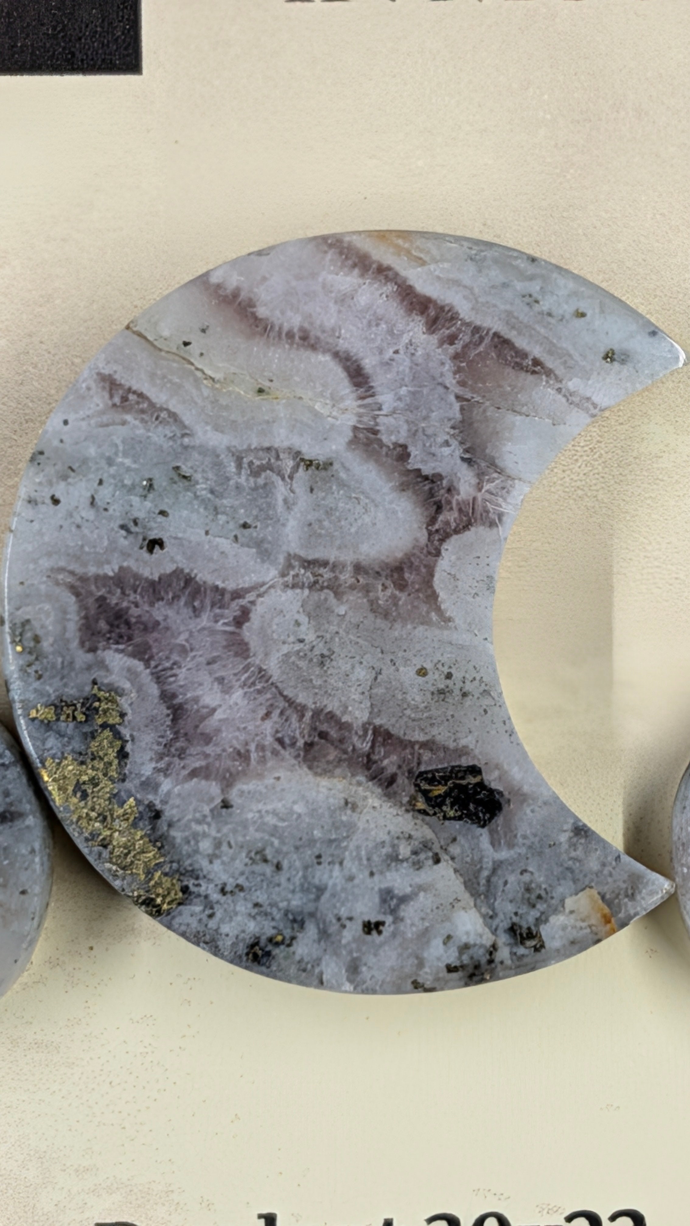 Crescent Moon - Pyrite & Amethyst in Moss Agate - Design-Ready™ Set