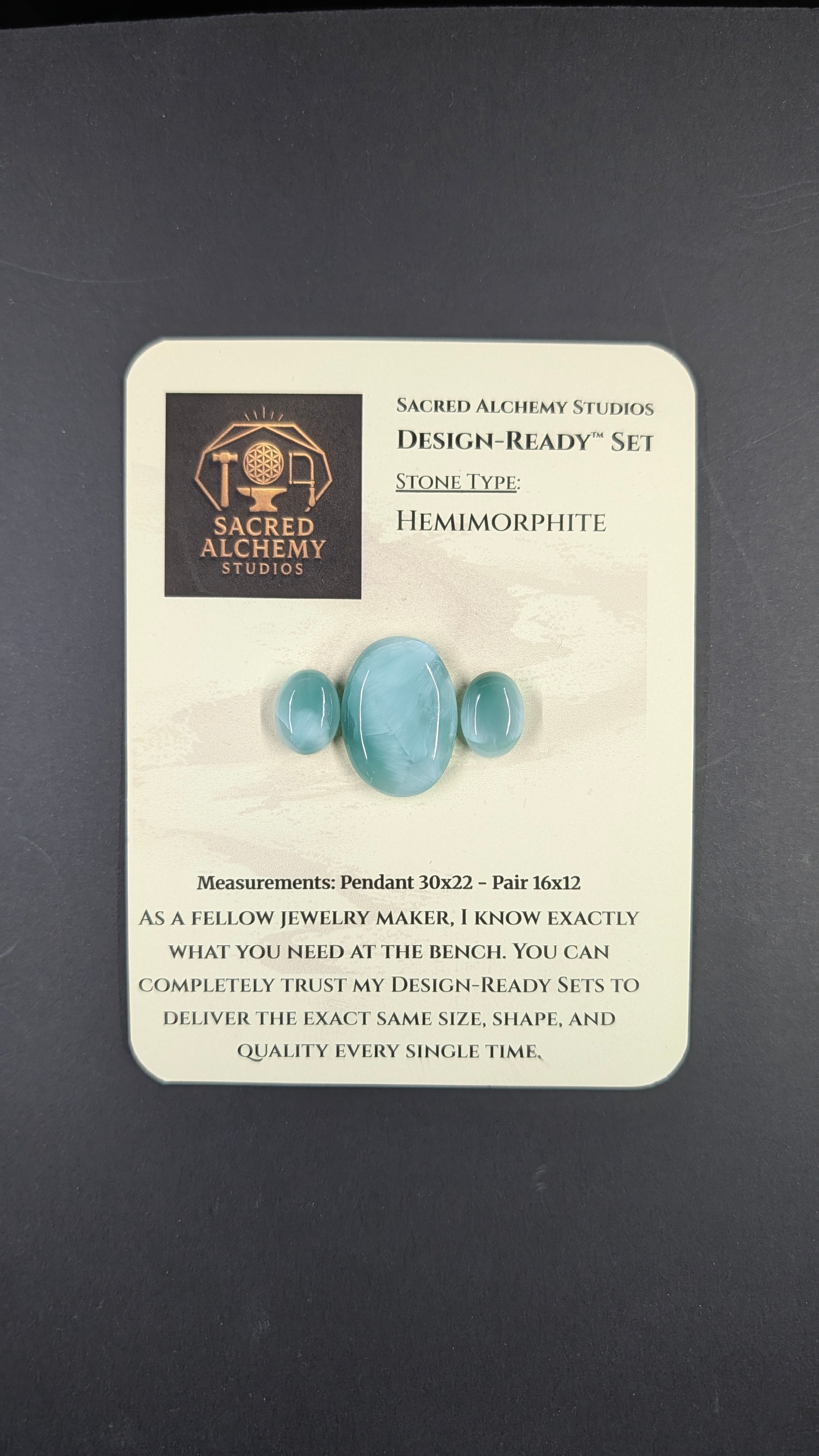 Oval Shape - Hemimorphite - Design-Ready™ Set