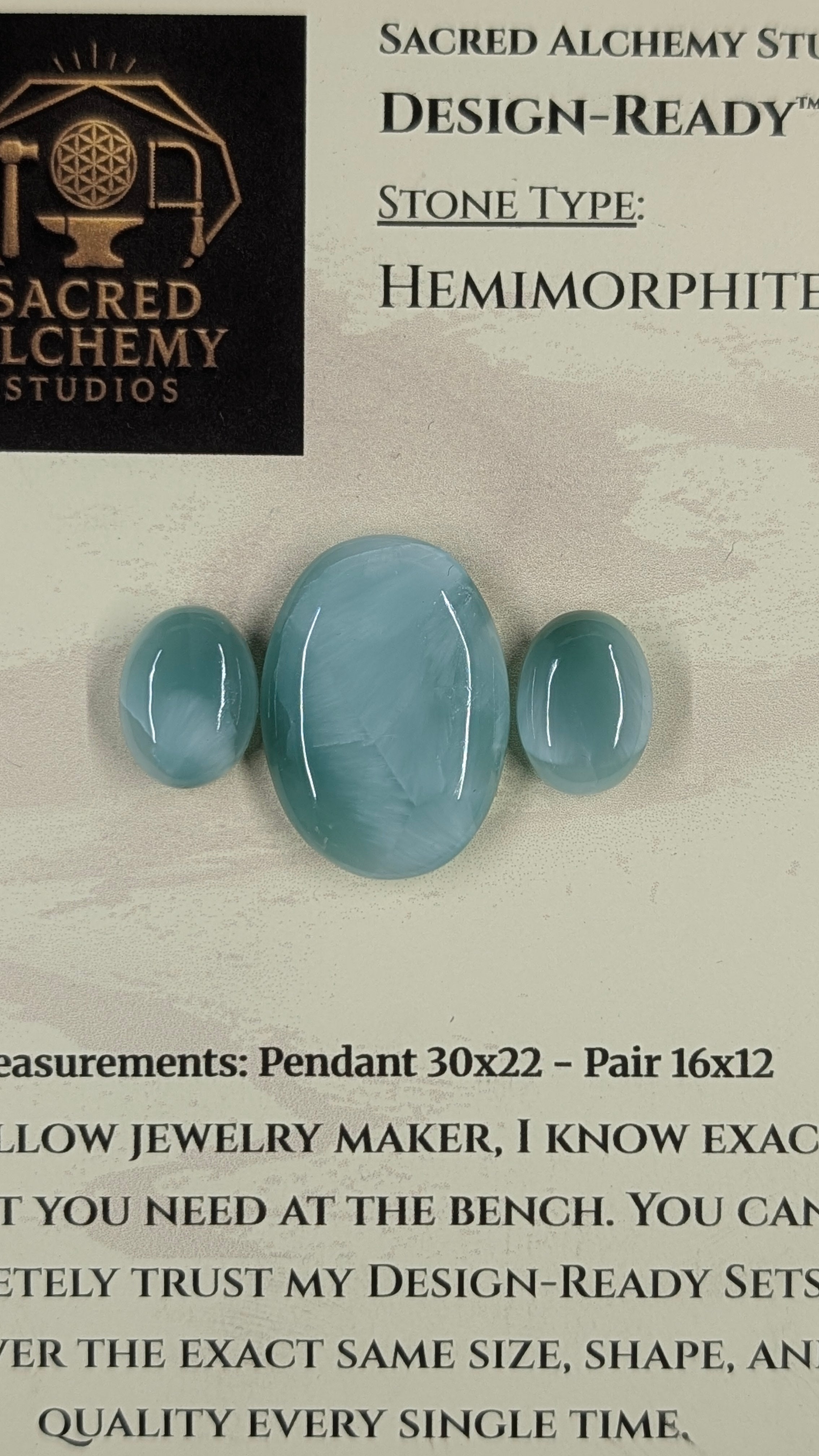 Oval Shape - Hemimorphite - Design-Ready™ Set