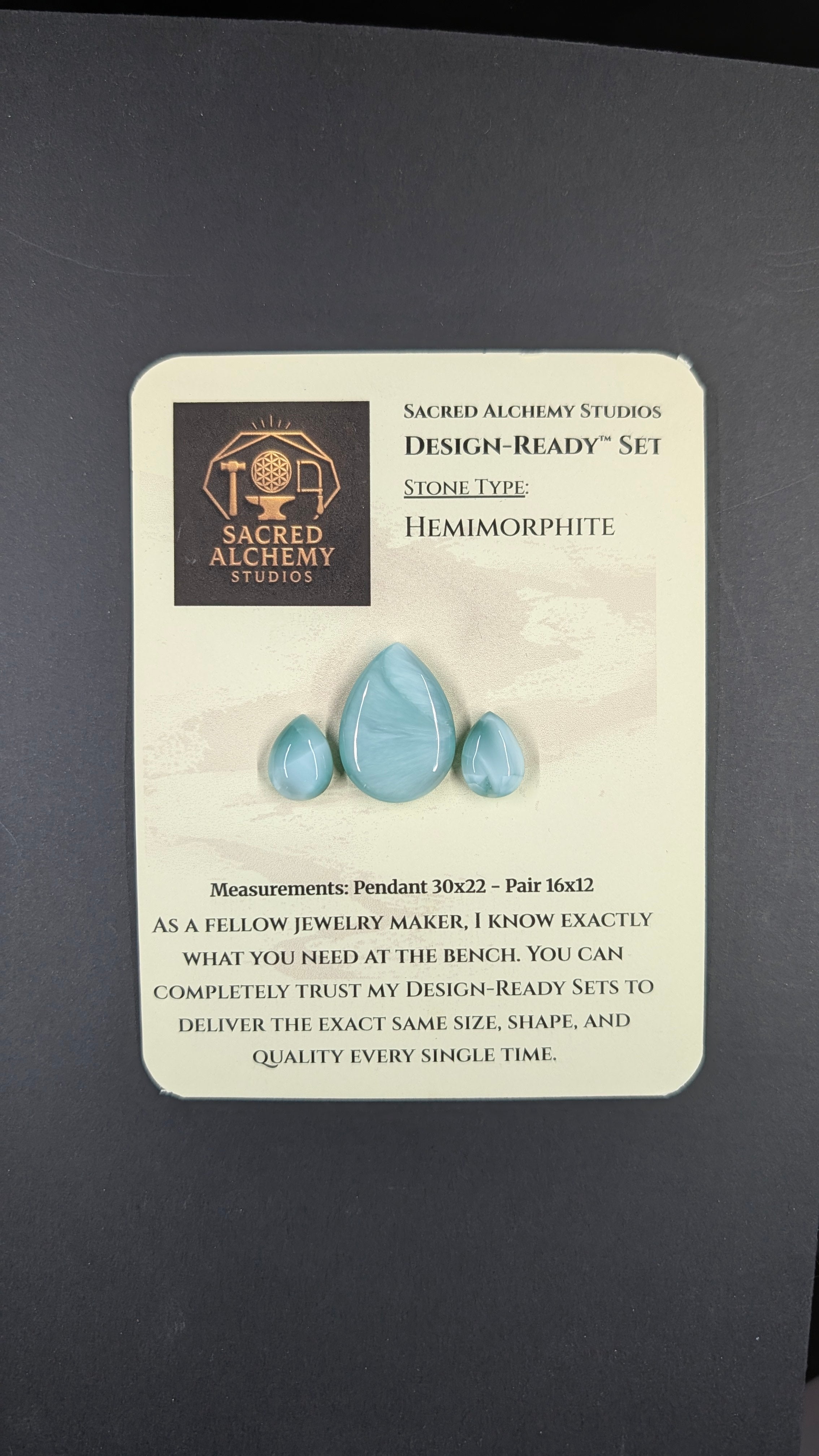Tear Shape - Hemimorphite - Design-Ready™ Set