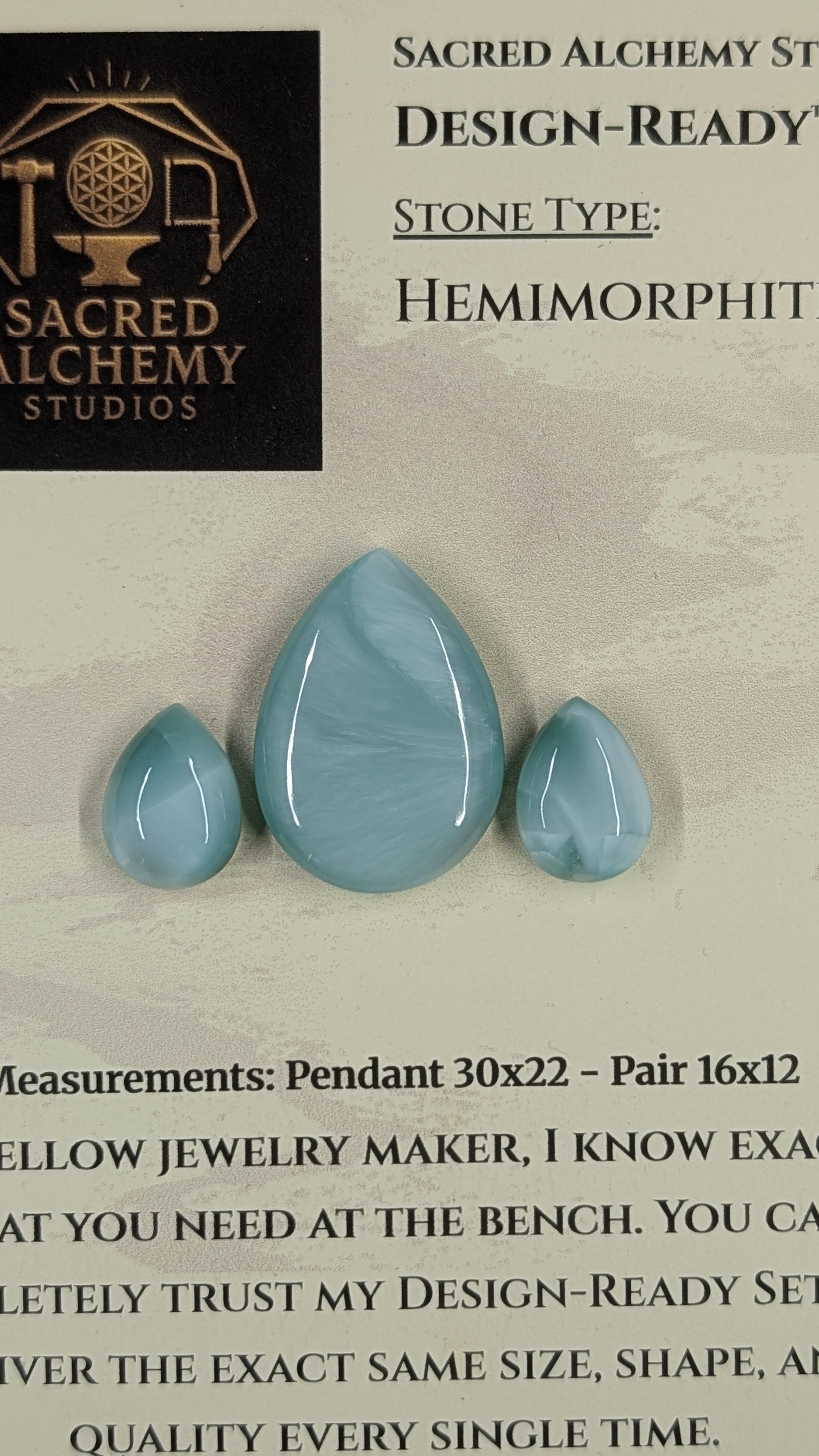 Tear Shape - Hemimorphite - Design-Ready™ Set