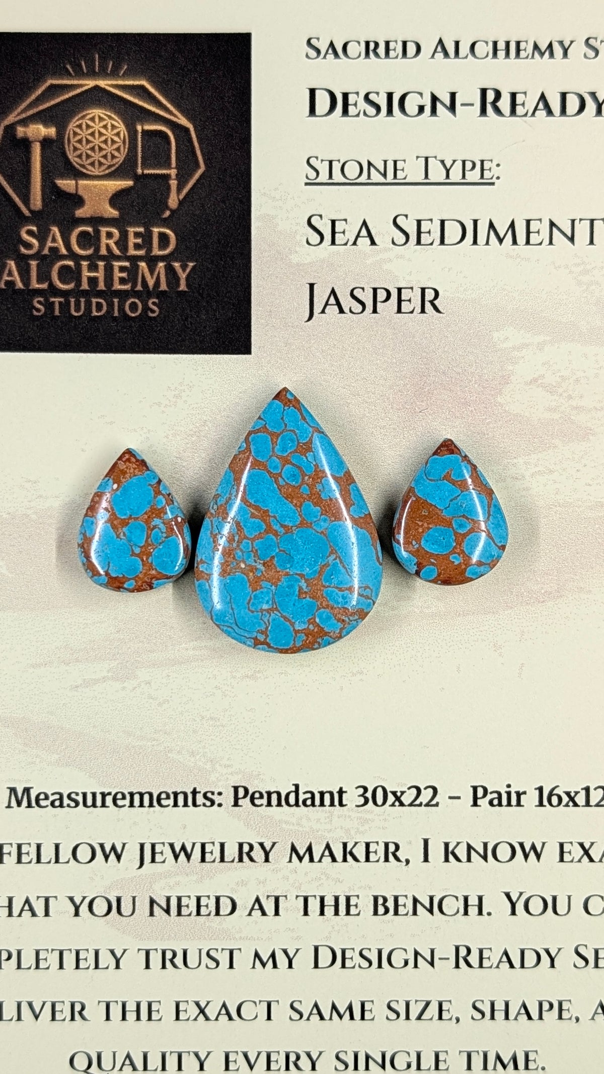 Tear Shape - Sea Sediment Jasper - Design-Ready™