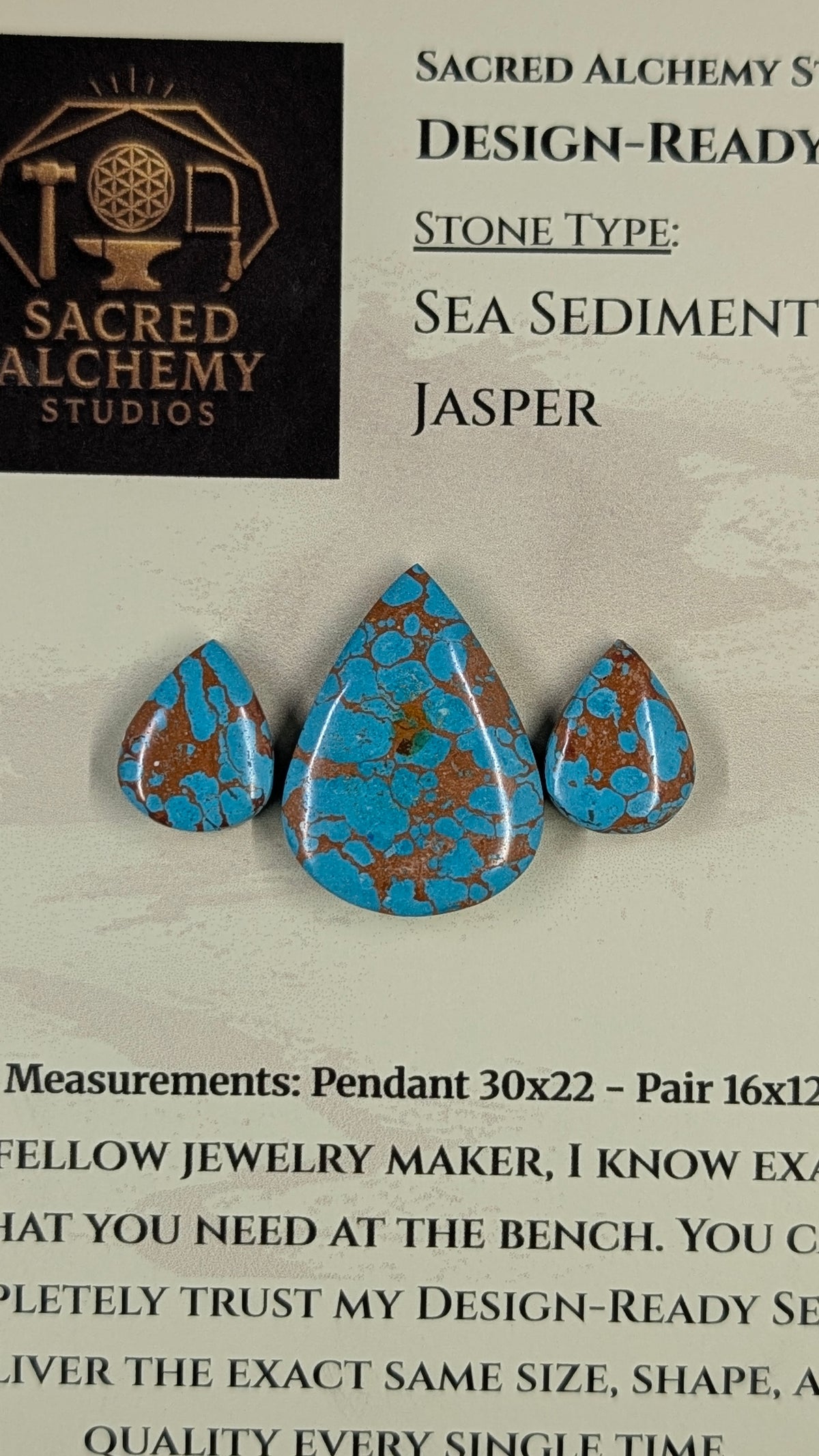 Tear Shape - Sea Sediment Jasper - Design-Ready™