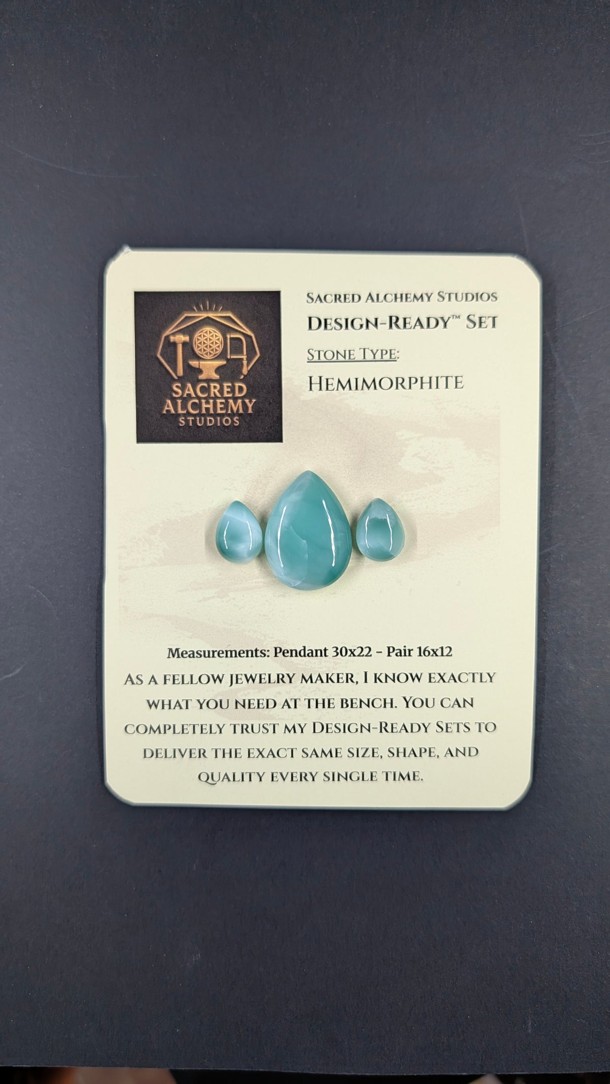 Tear Shape - Hemimorphite - Design-Ready™ Set