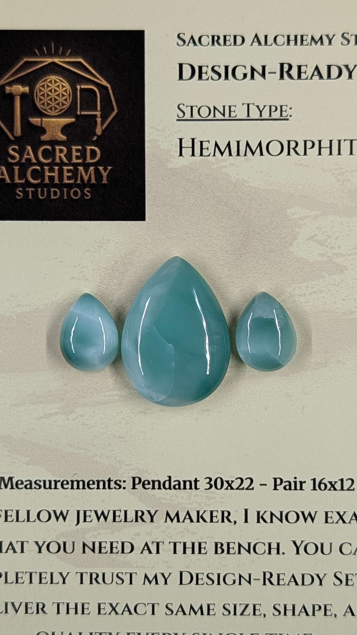 Tear Shape - Hemimorphite - Design-Ready™ Set