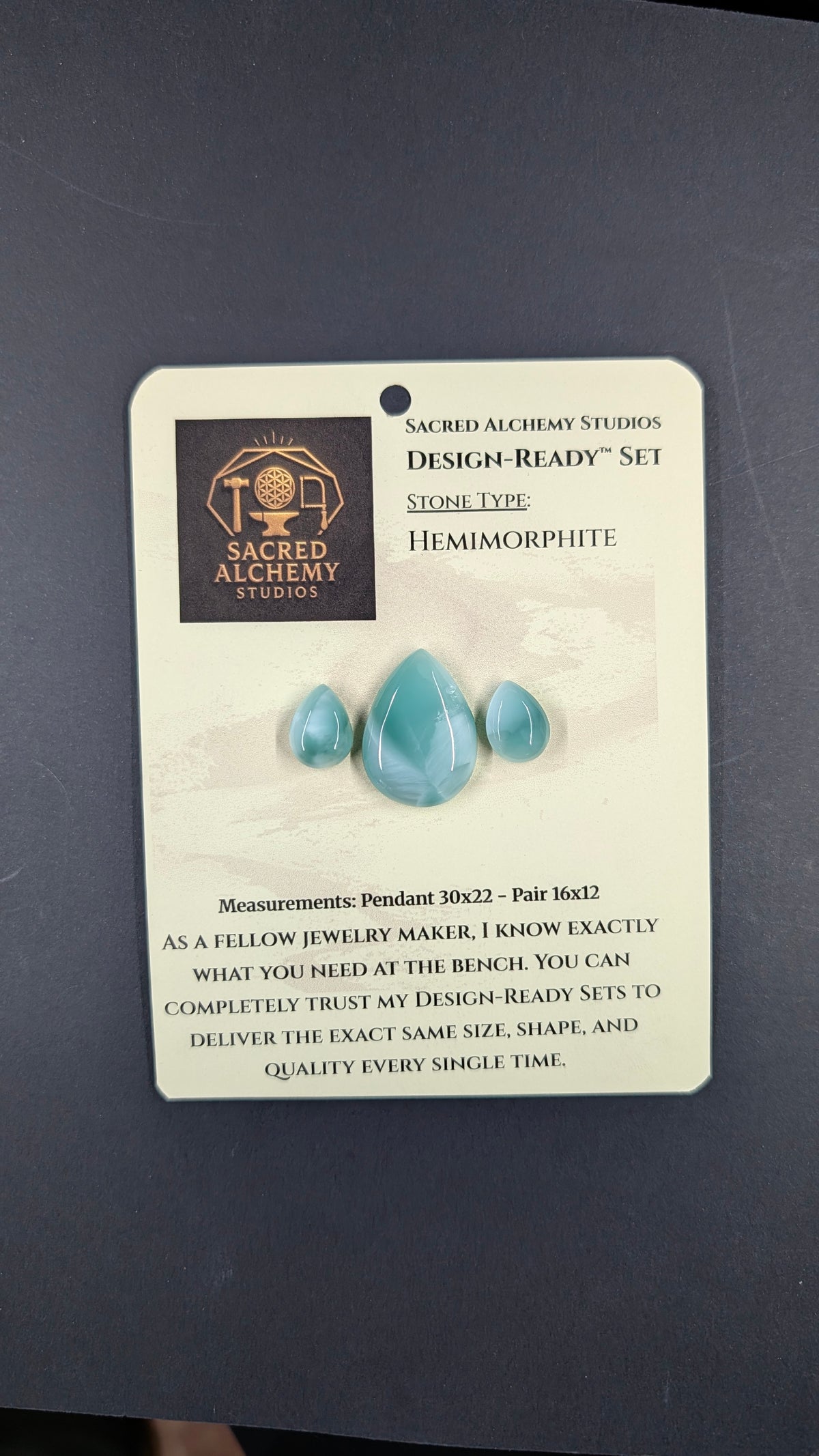 Tear Shape - Hemimorphite - Design-Ready™ Set