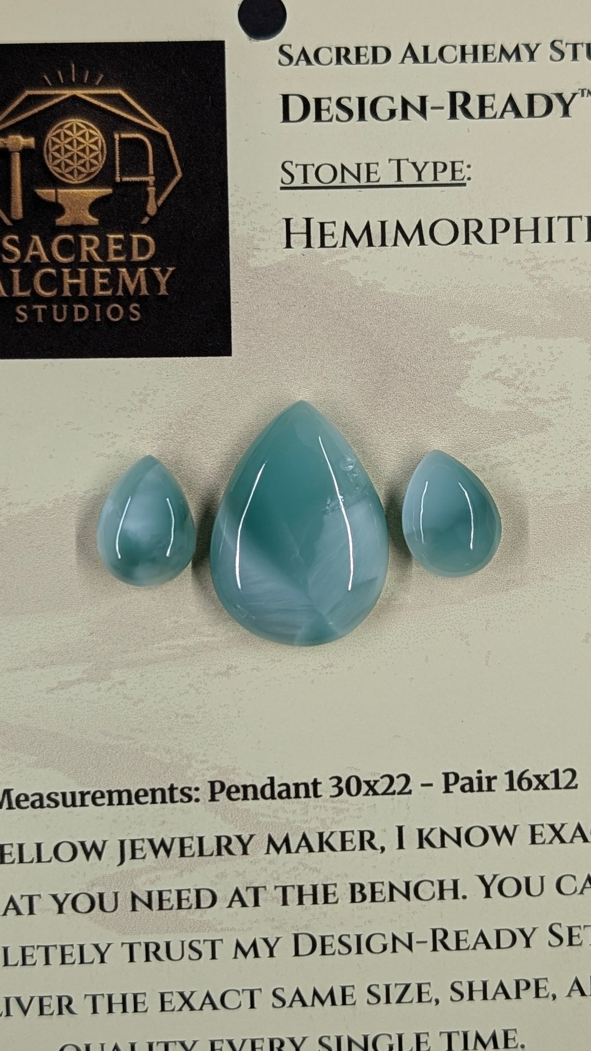 Tear Shape - Hemimorphite - Design-Ready™ Set
