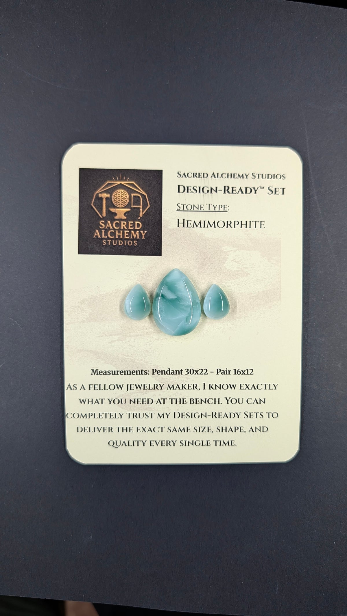 Tear Shape - Hemimorphite - Design-Ready™ Set