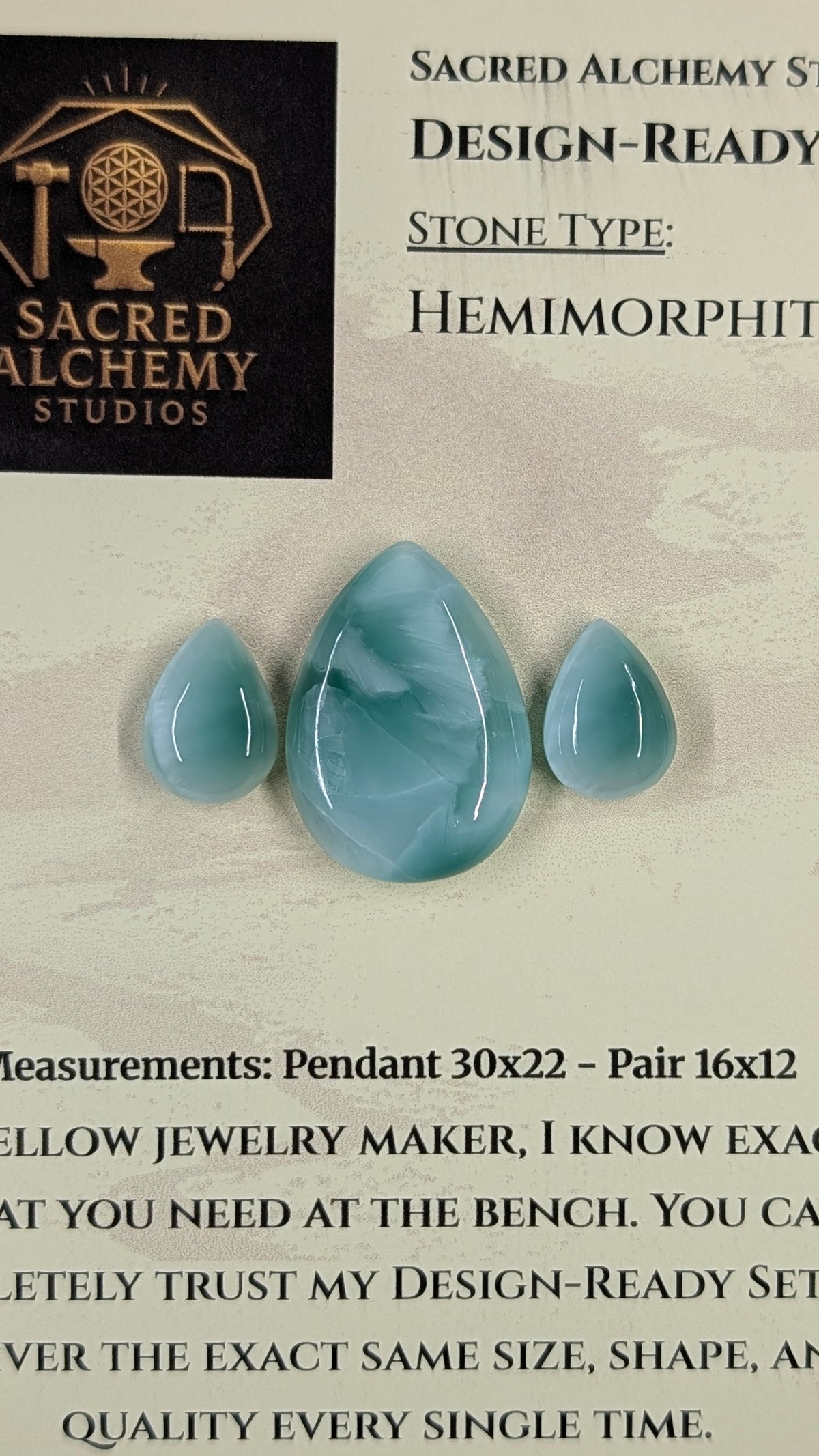 Tear Shape - Hemimorphite - Design-Ready™ Set