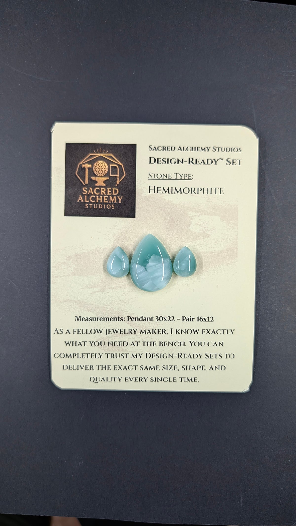 Tear Shape - Hemimorphite - Design-Ready™ Set