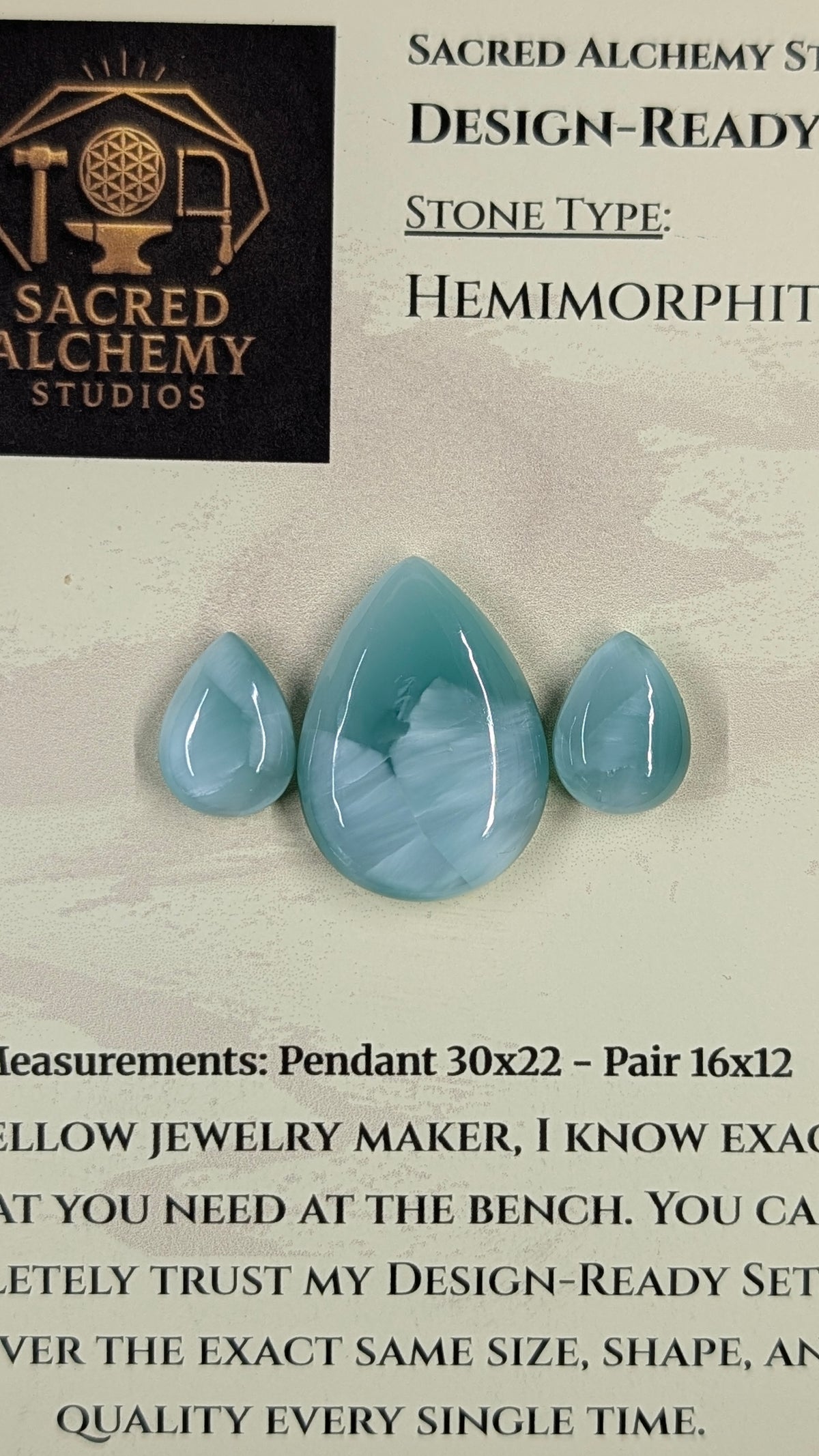 Tear Shape - Hemimorphite - Design-Ready™ Set