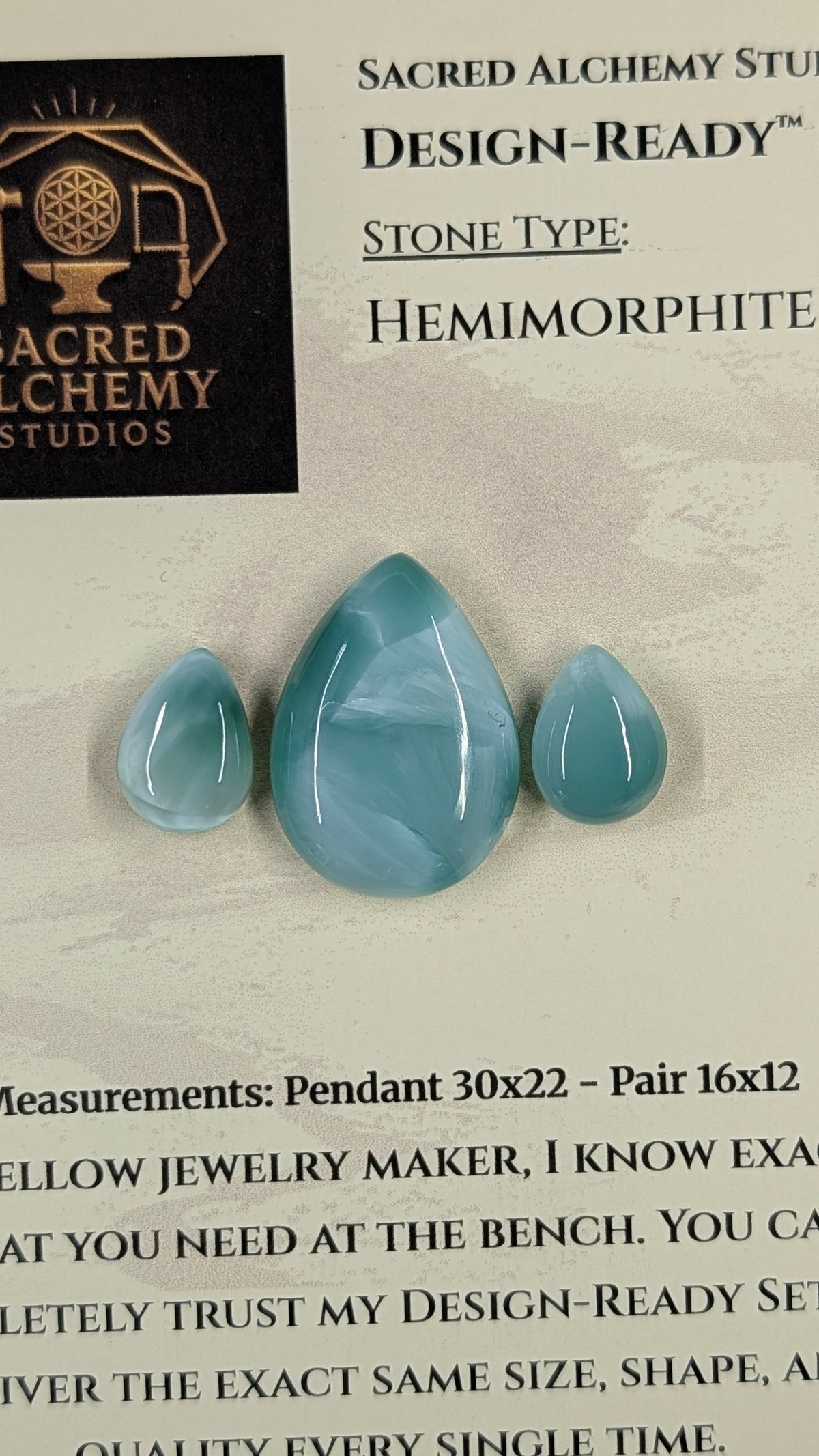 Tear Shape - Hemimorphite - Design-Ready™ Set