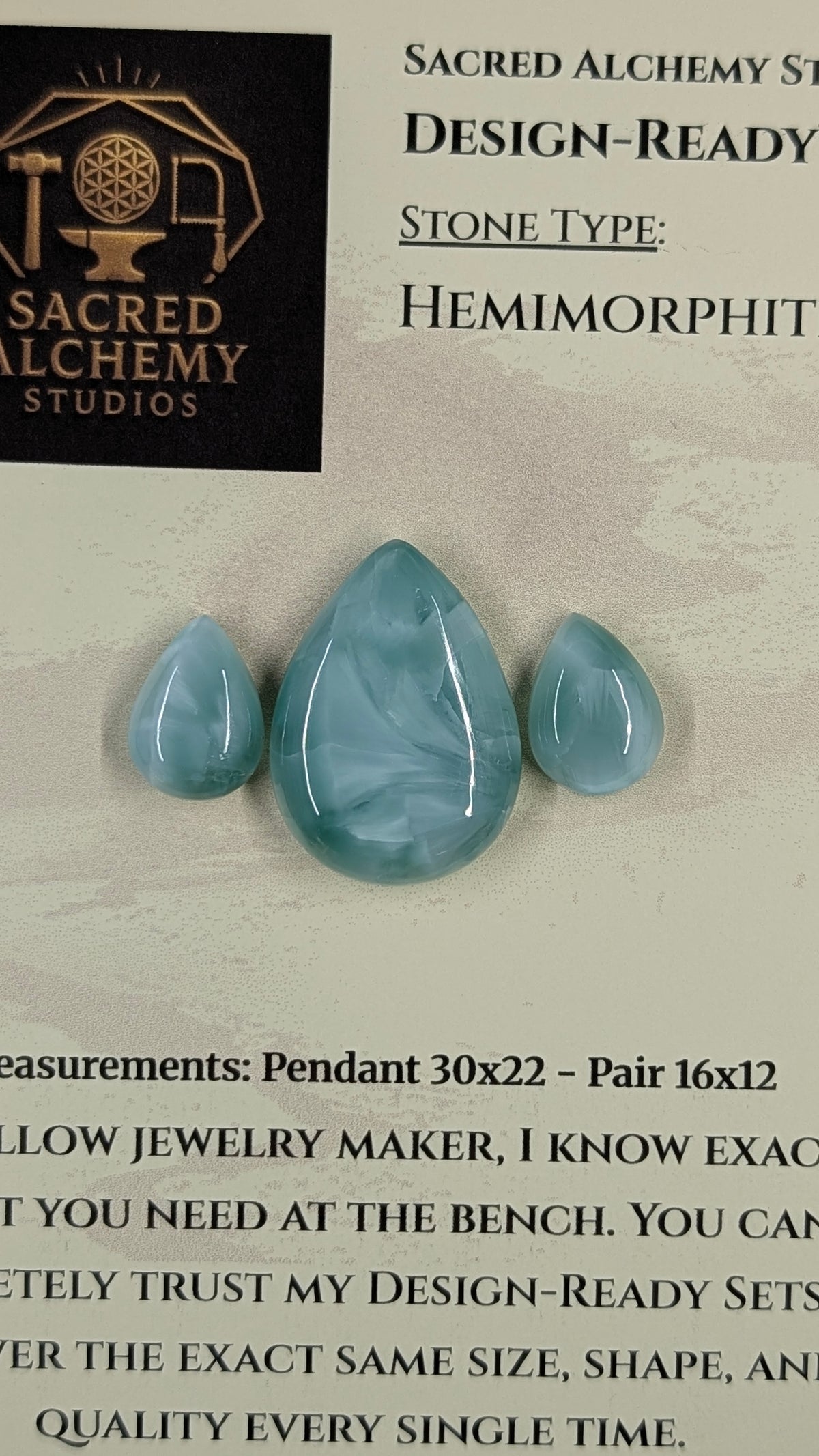 Tear Shape - Hemimorphite - Design-Ready™ Set