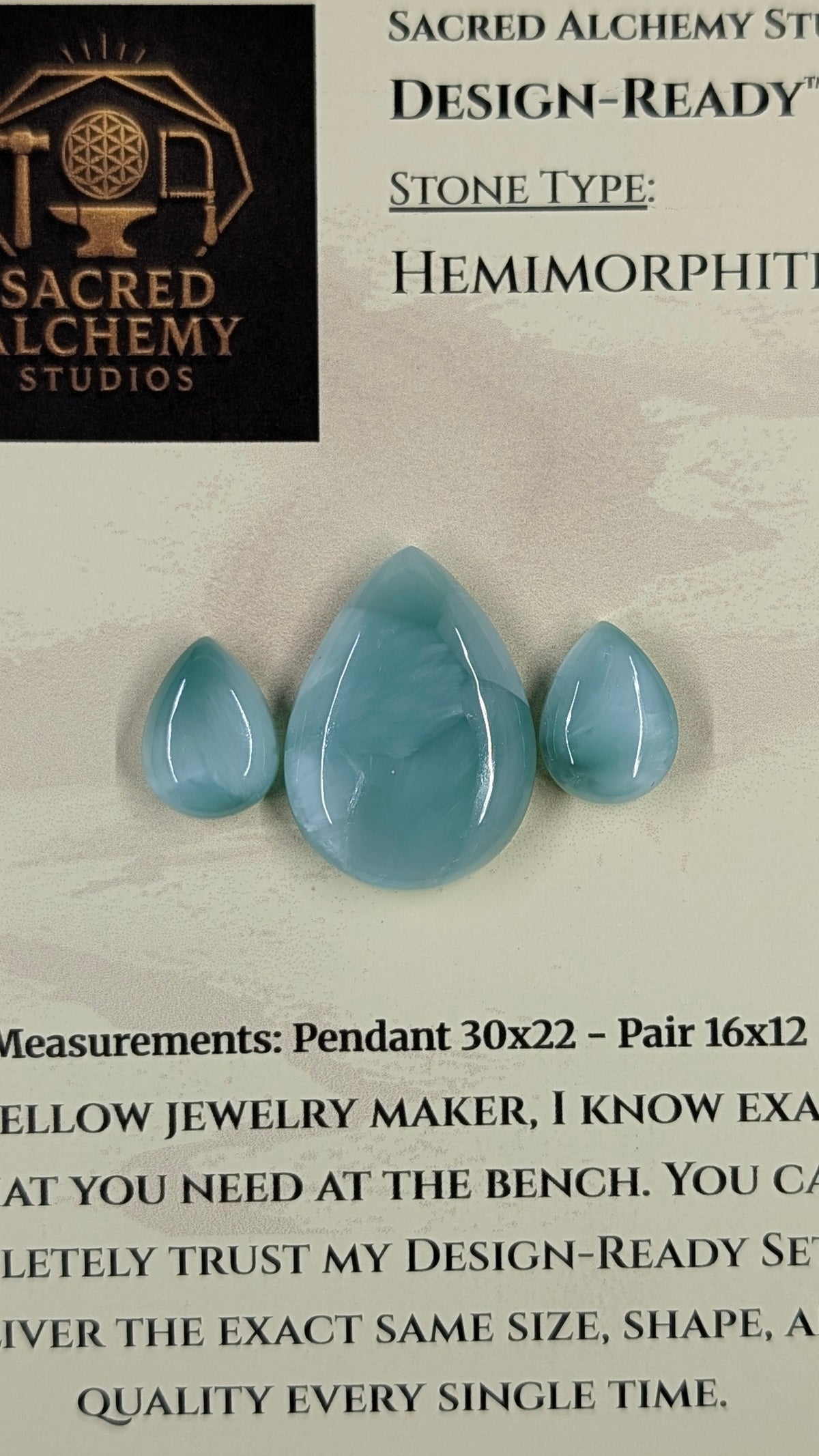Tear Shape - Hemimorphite - Design-Ready™ Set