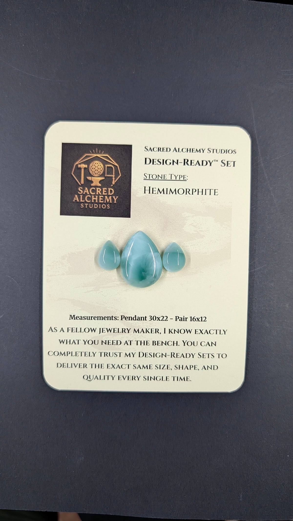 Tear Shape - Hemimorphite - Design-Ready™ Set
