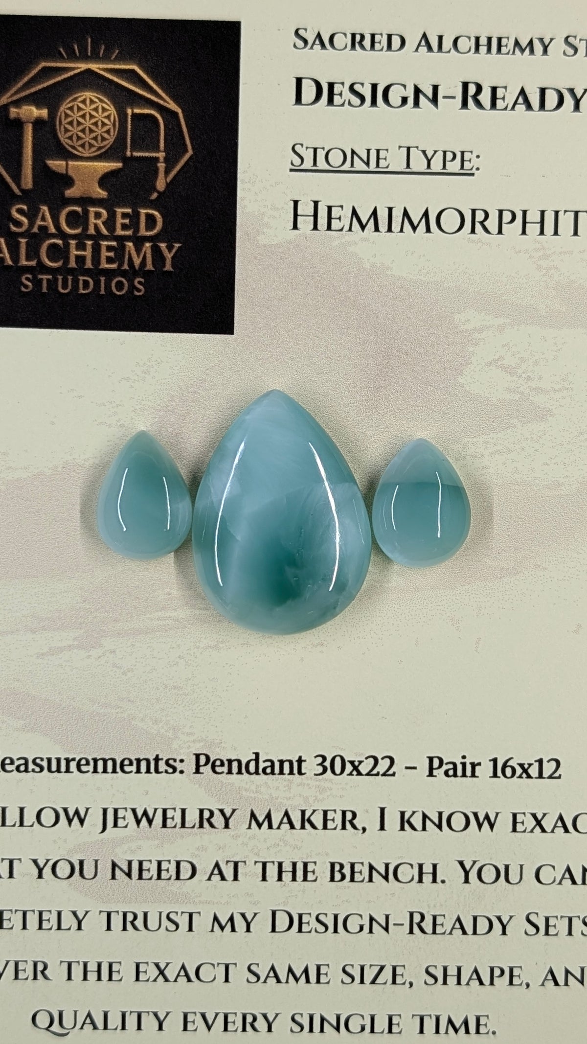 Tear Shape - Hemimorphite - Design-Ready™ Set