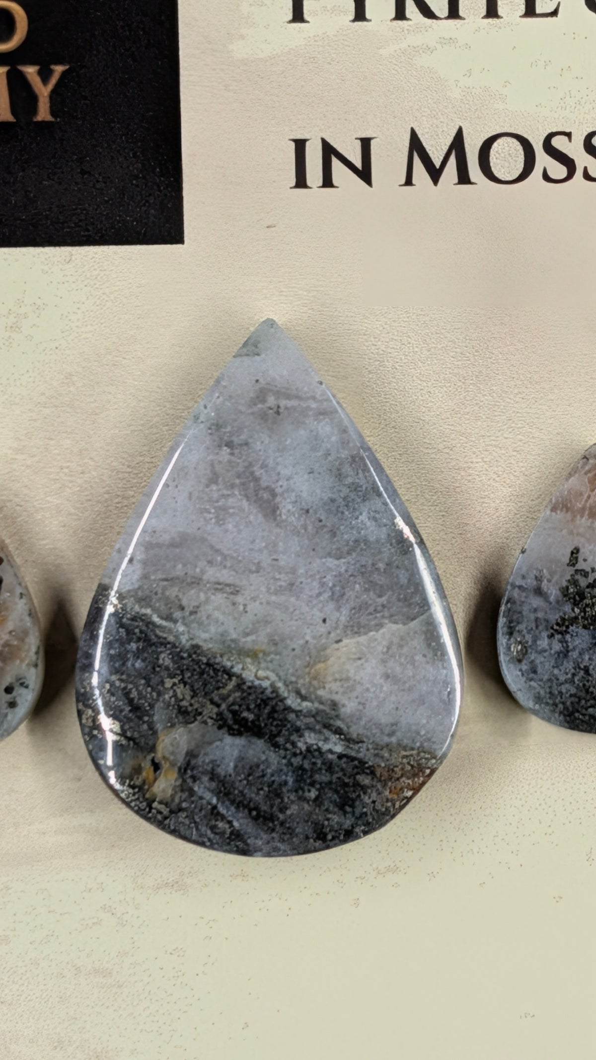 Tear Shape - Pyrite & Amethyst in Moss Agate - Design-Ready™ Set