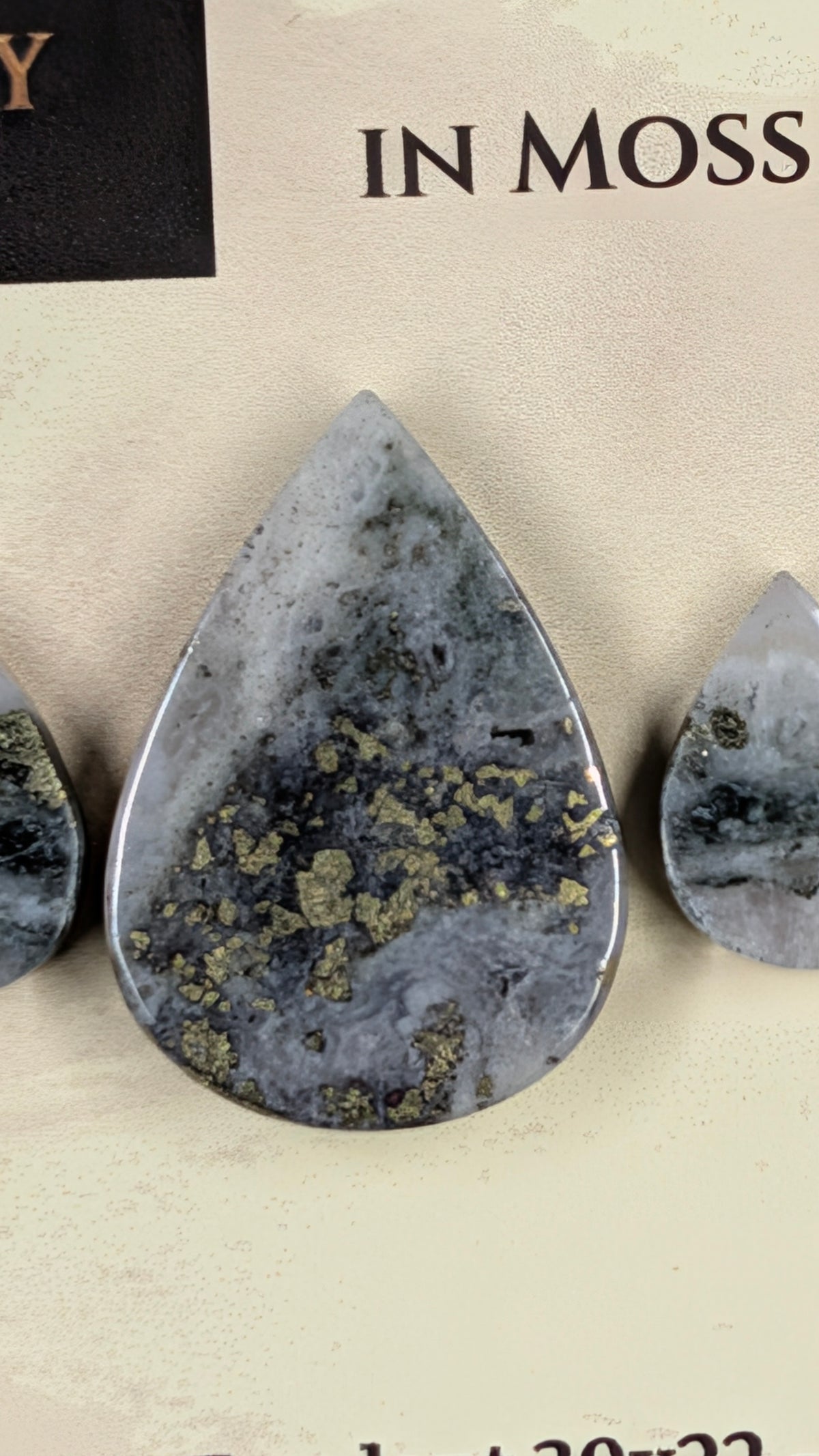 Tear Shape - Pyrite & Amethyst in Moss Agate - Design-Ready™ Set