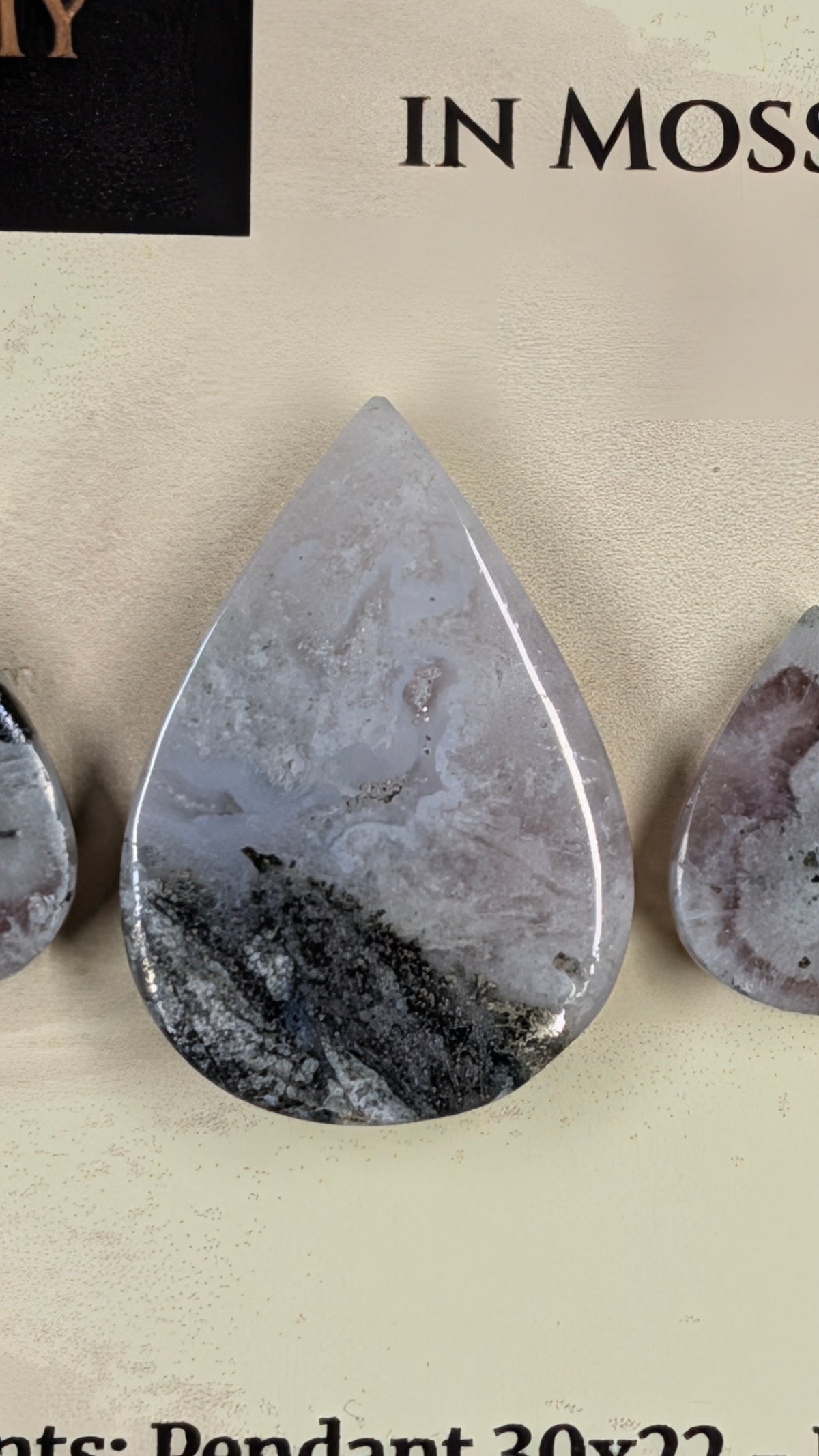 Tear Shape - Pyrite & Amethyst in Moss Agate - Design-Ready™ Set