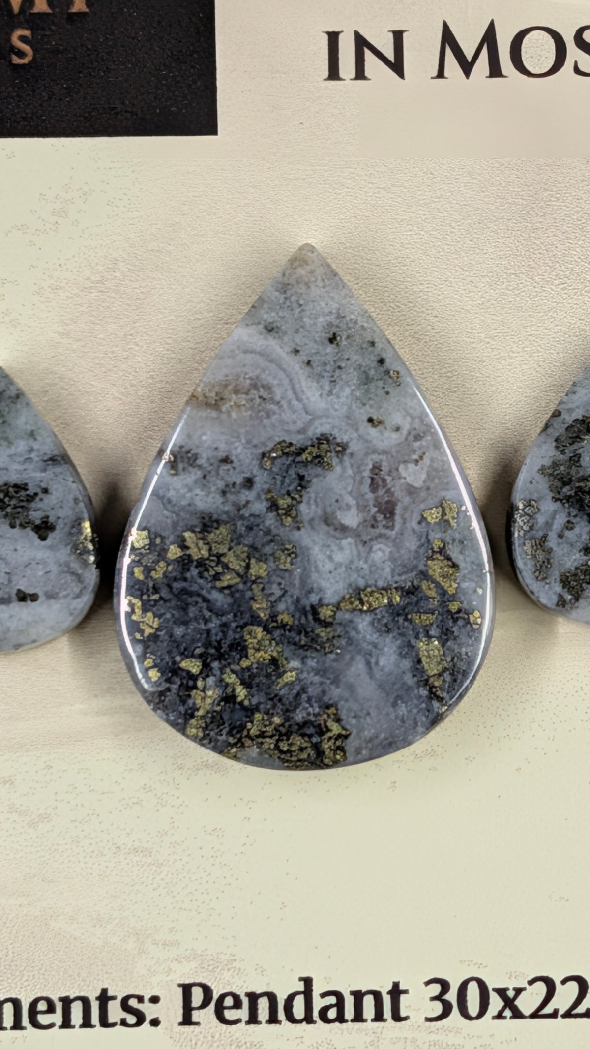 Tear Shape - Pyrite & Amethyst in Moss Agate - Design-Ready™ Set