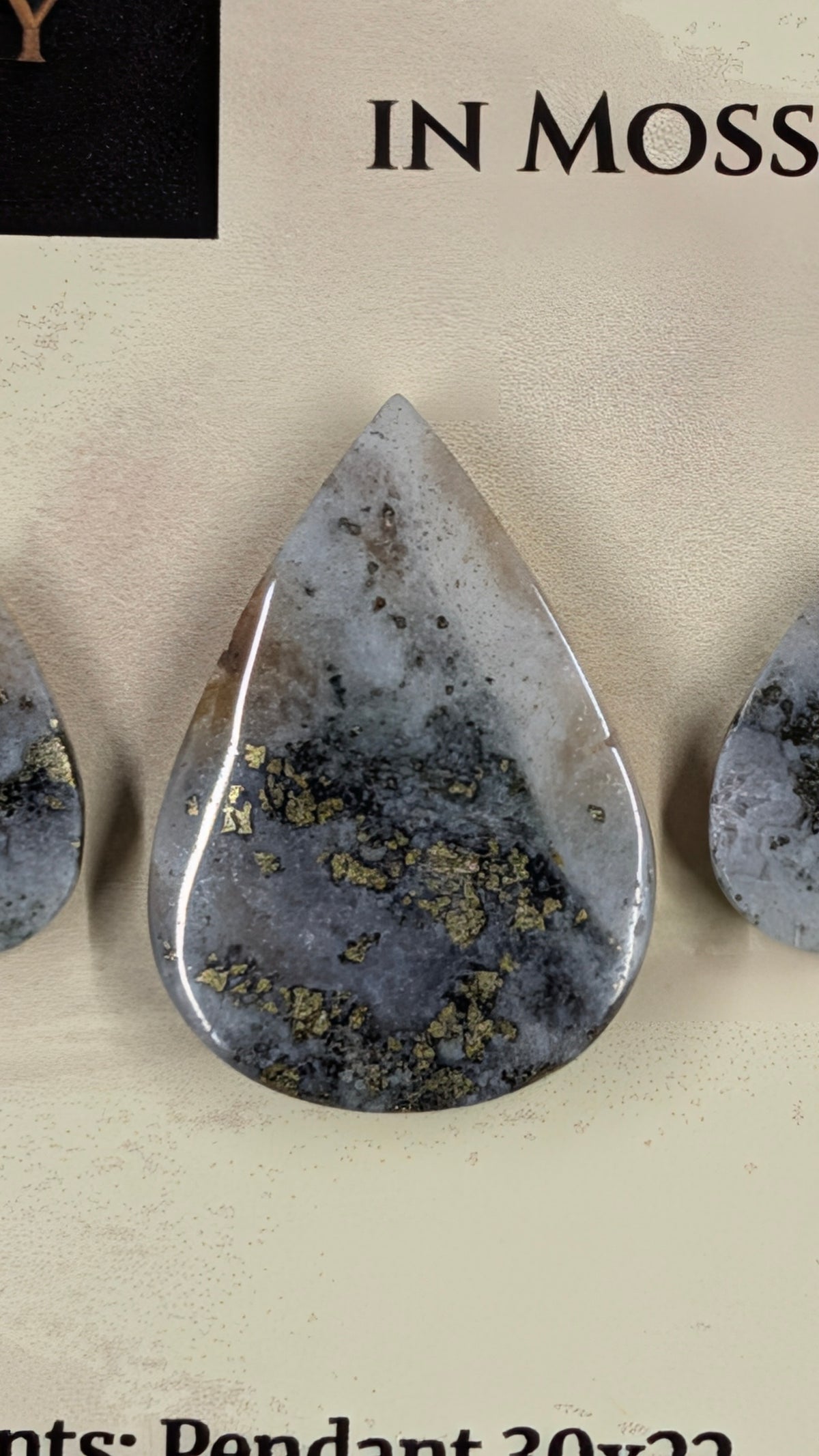 Tear Shape - Pyrite & Amethyst in Moss Agate - Design-Ready™ Set