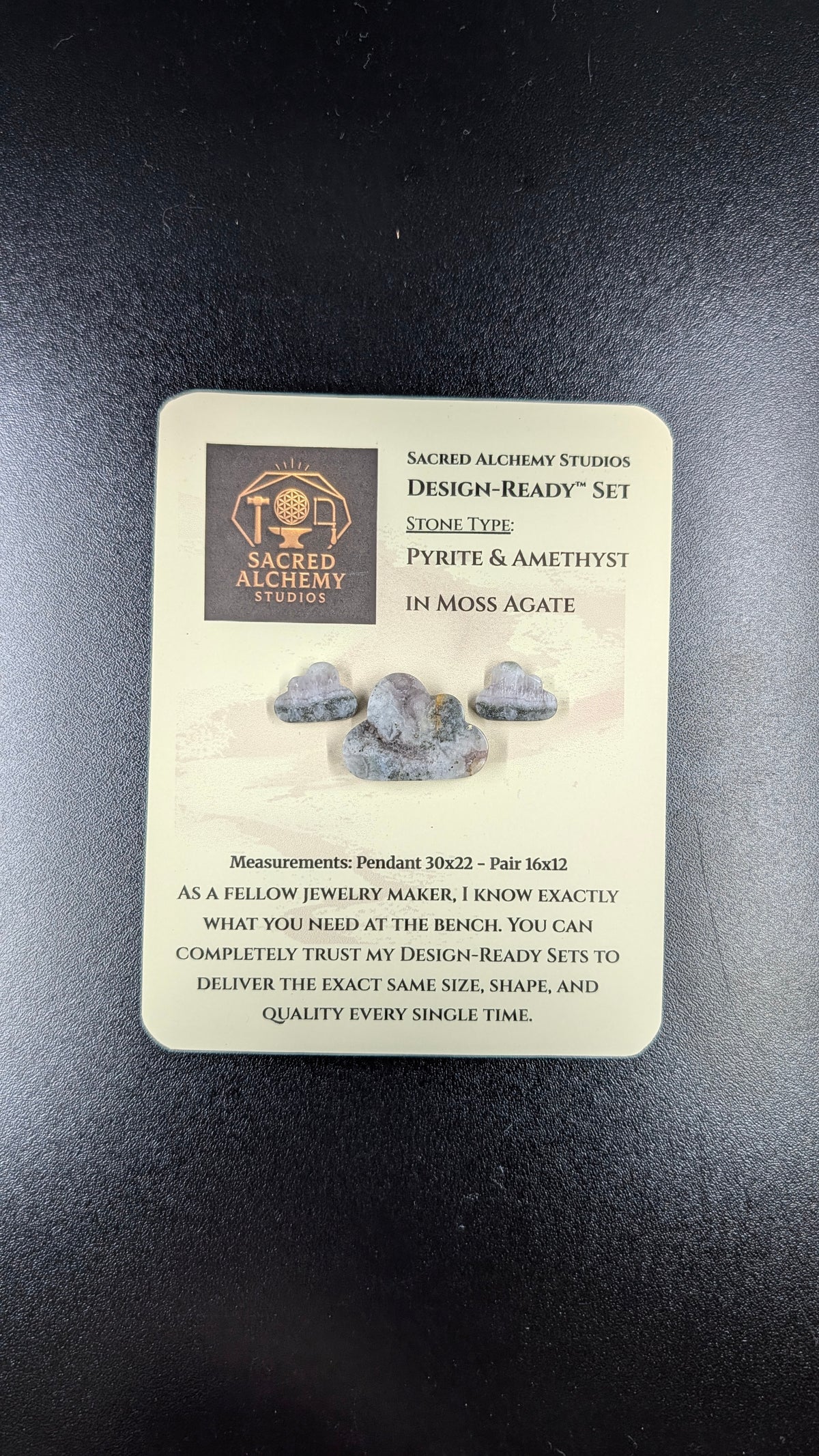 Cloud Shape - Pyrite & Amethyst in Moss Agate - Design-Ready™ Set