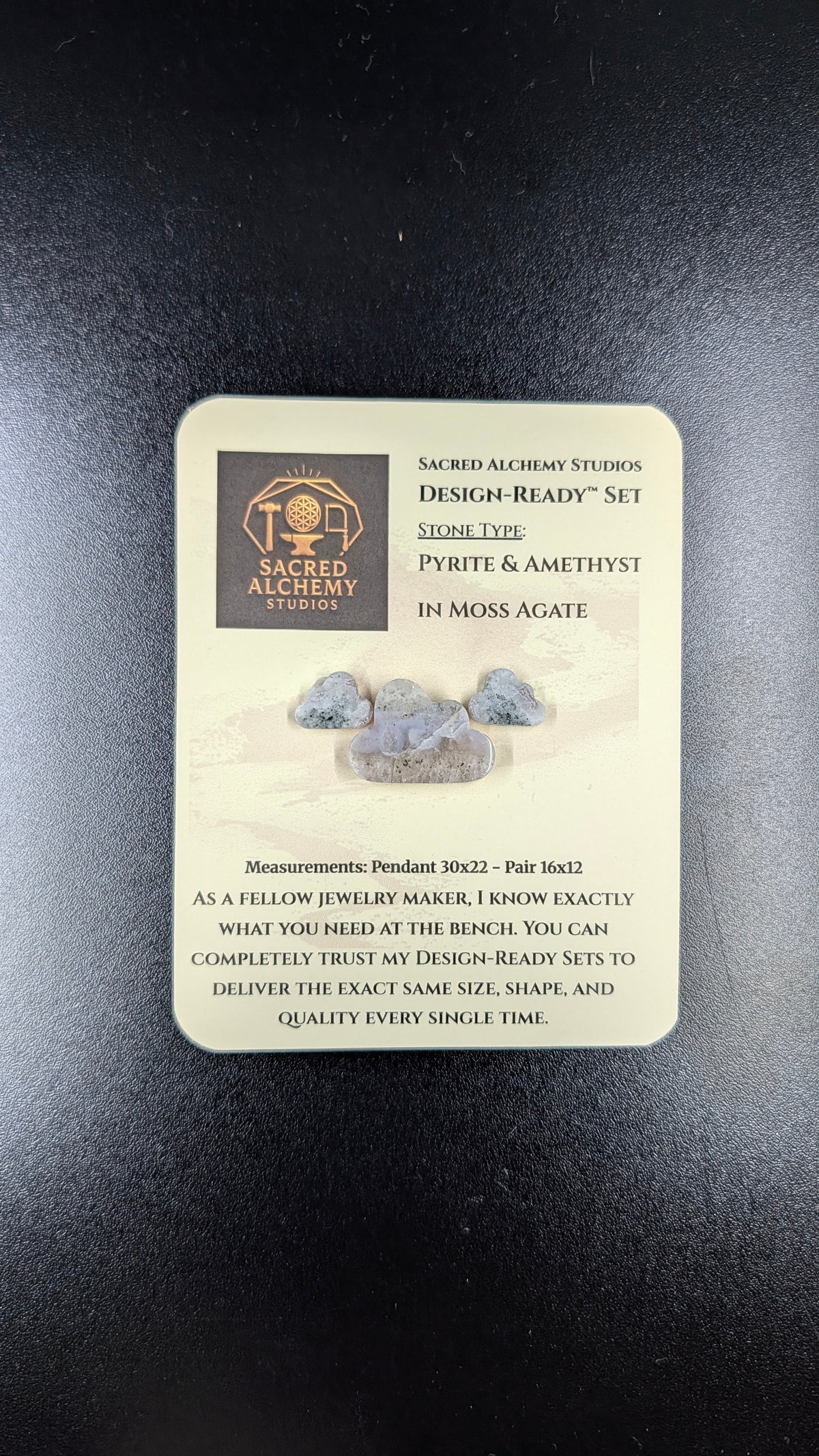 Cloud Shape - Pyrite & Amethyst in Moss Agate - Design-Ready™ Set
