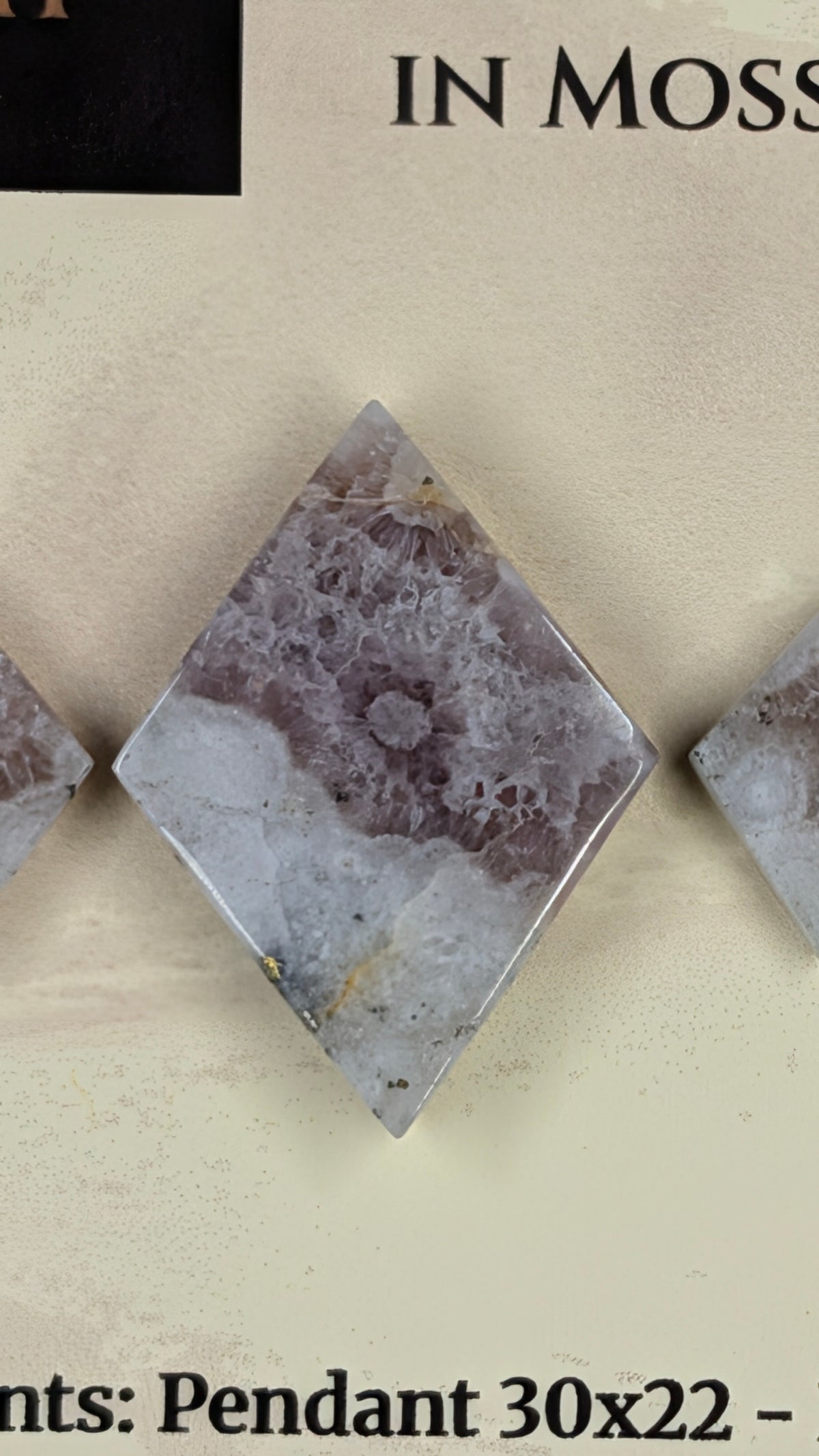 Rhombus Shape - Pyrite & Amethyst in Moss Agate - Design-Ready™ Set