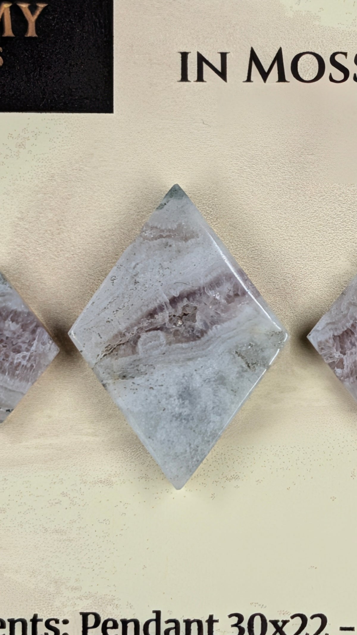 Rhombus Shape - Pyrite & Amethyst in Moss Agate - Design-Ready™ Set