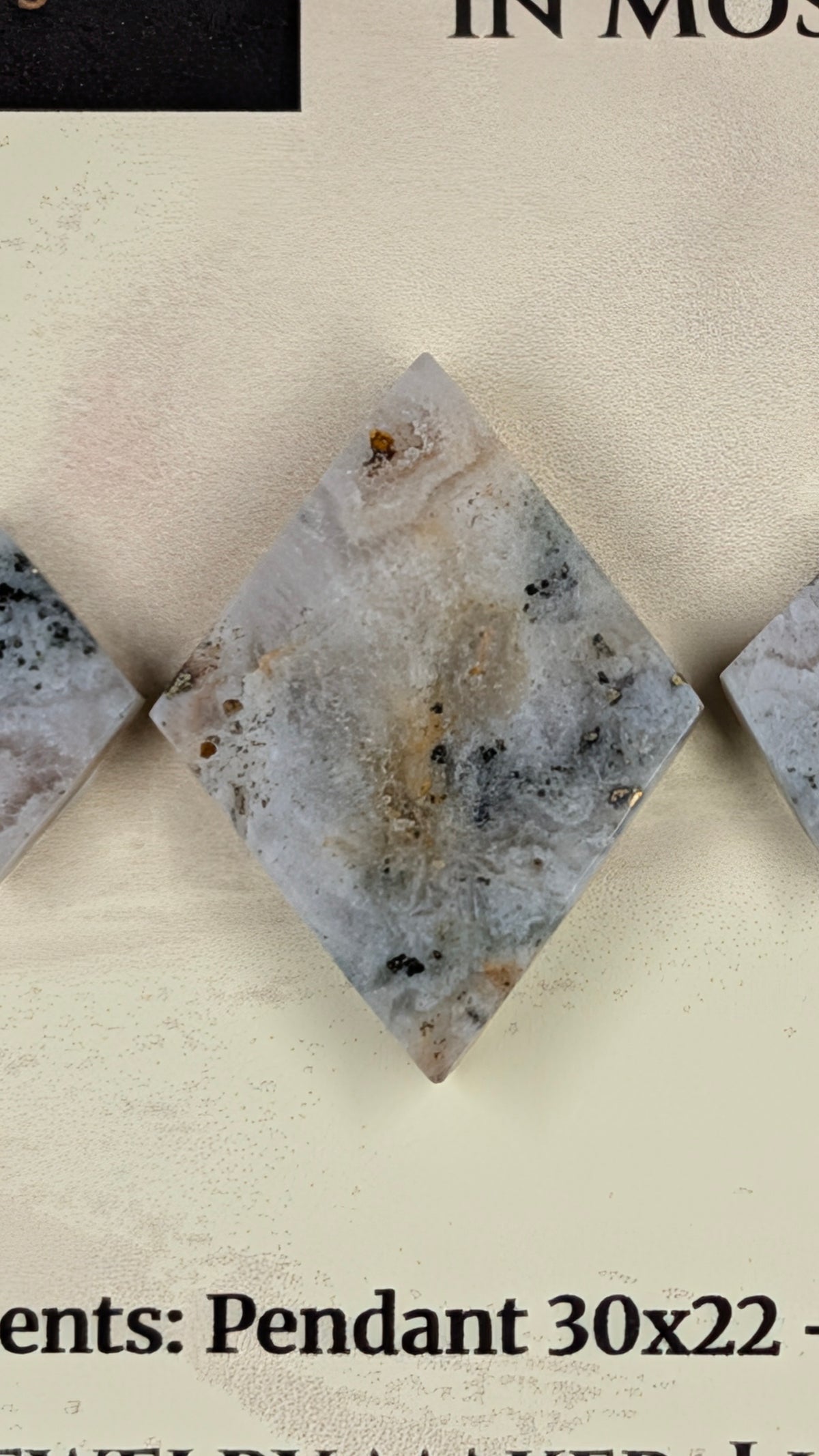 Rhombus Shape - Pyrite & Amethyst in Moss Agate - Design-Ready™ Set