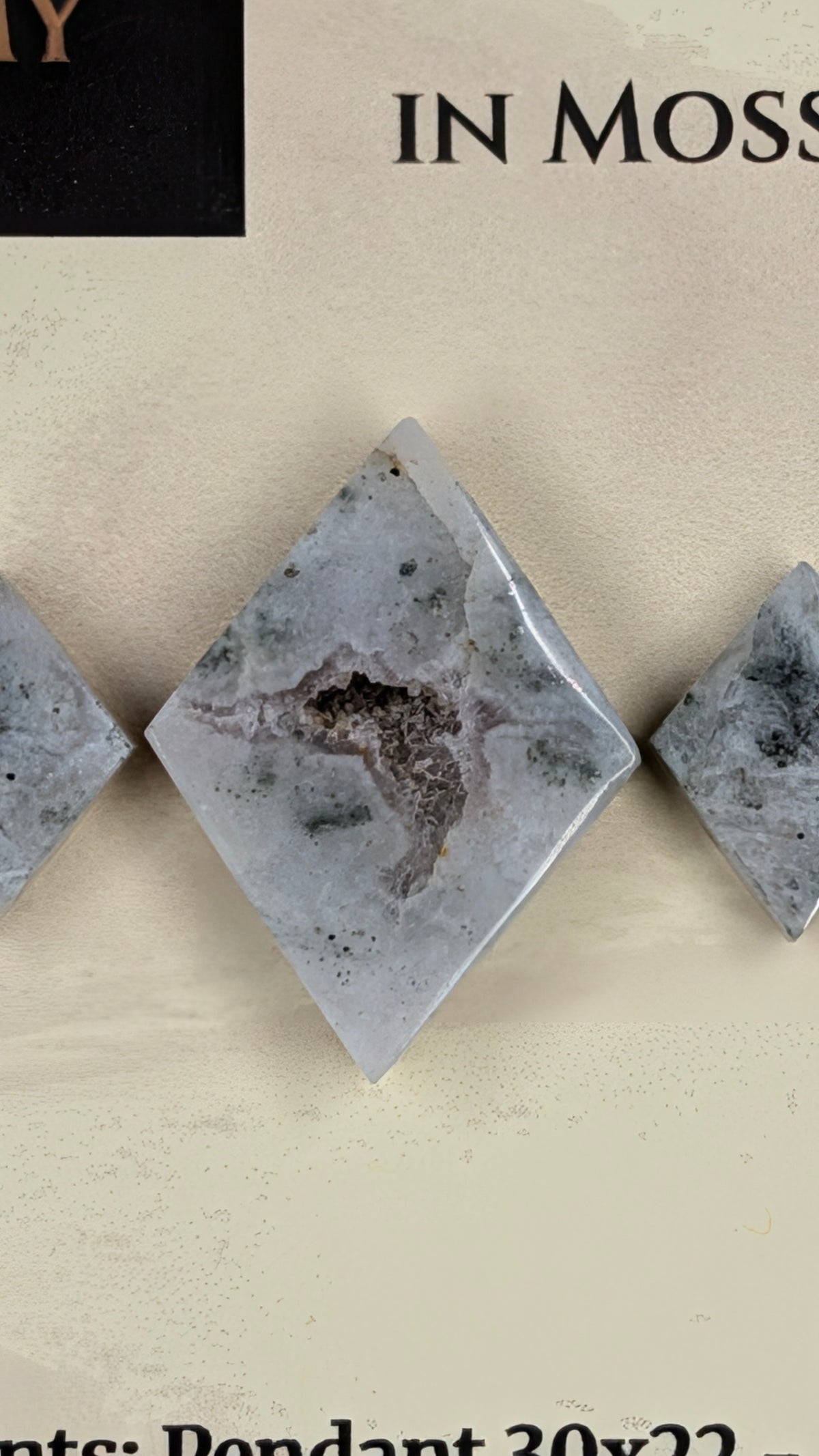 Rhombus Shape - Pyrite & Amethyst in Moss Agate - Design-Ready™ Set