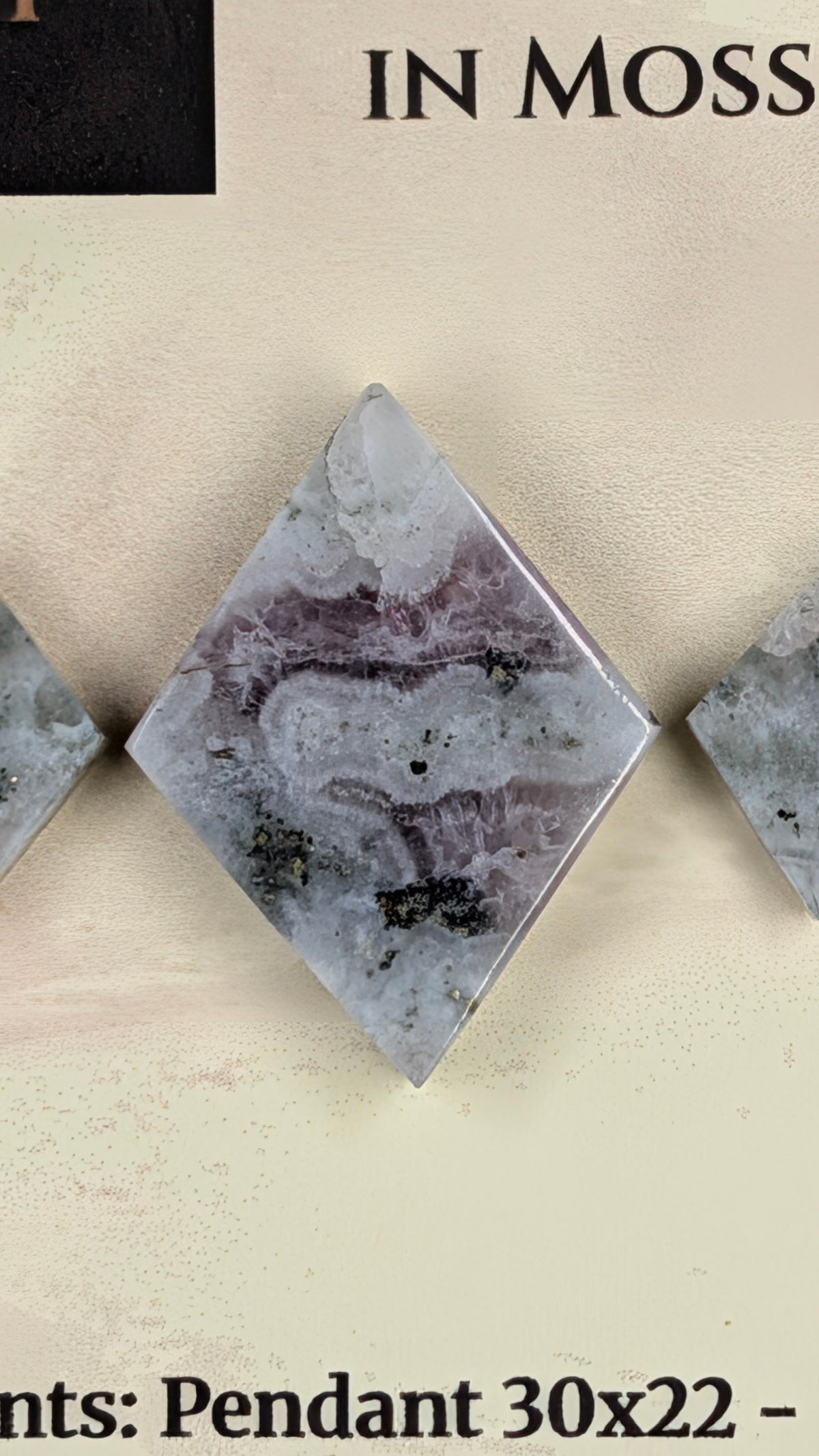 Rhombus Shape - Pyrite & Amethyst in Moss Agate - Design-Ready™ Set